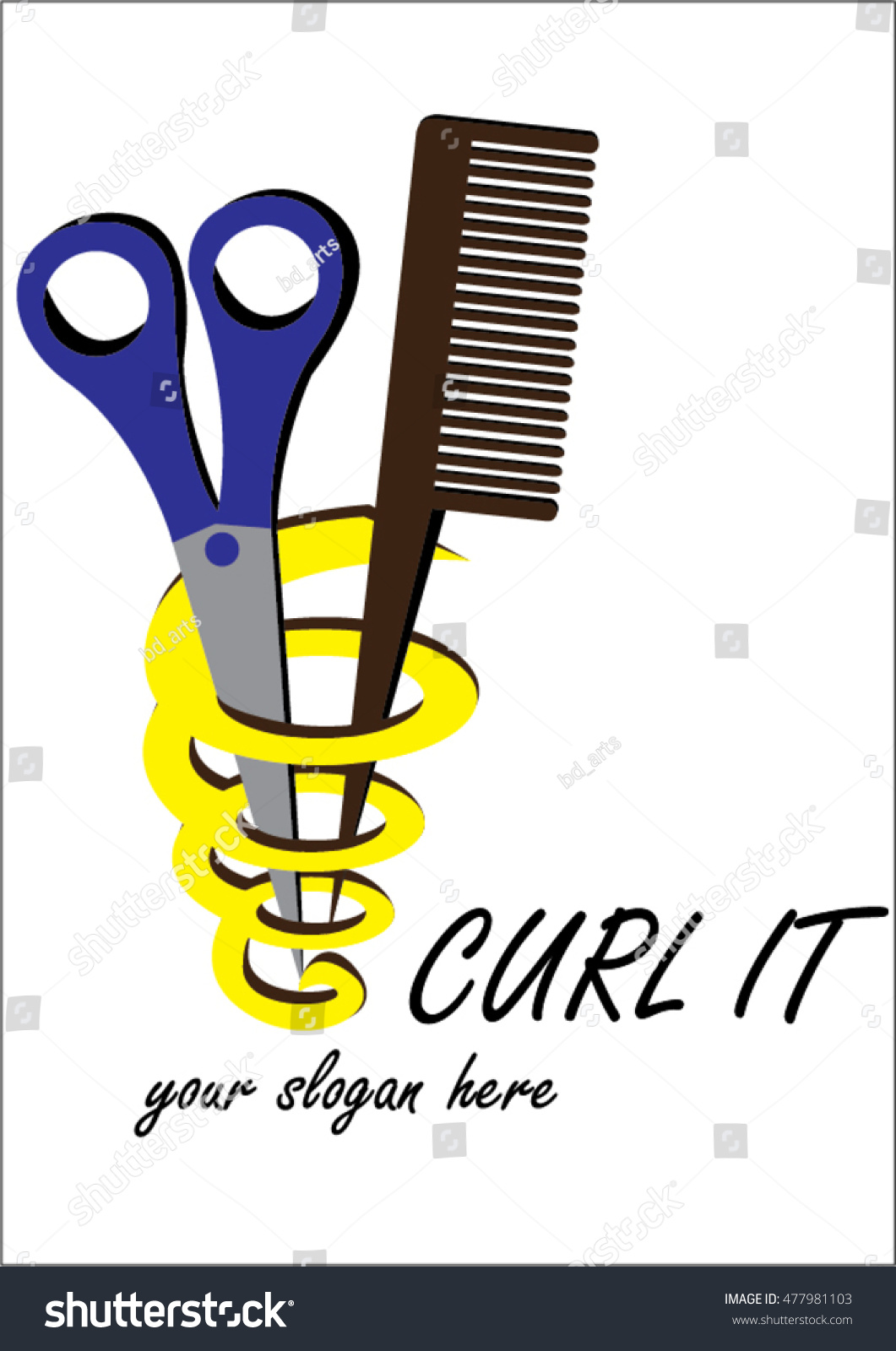 Hairdresser Logo Stock Vector Illustration 477981103 : Shutterstock