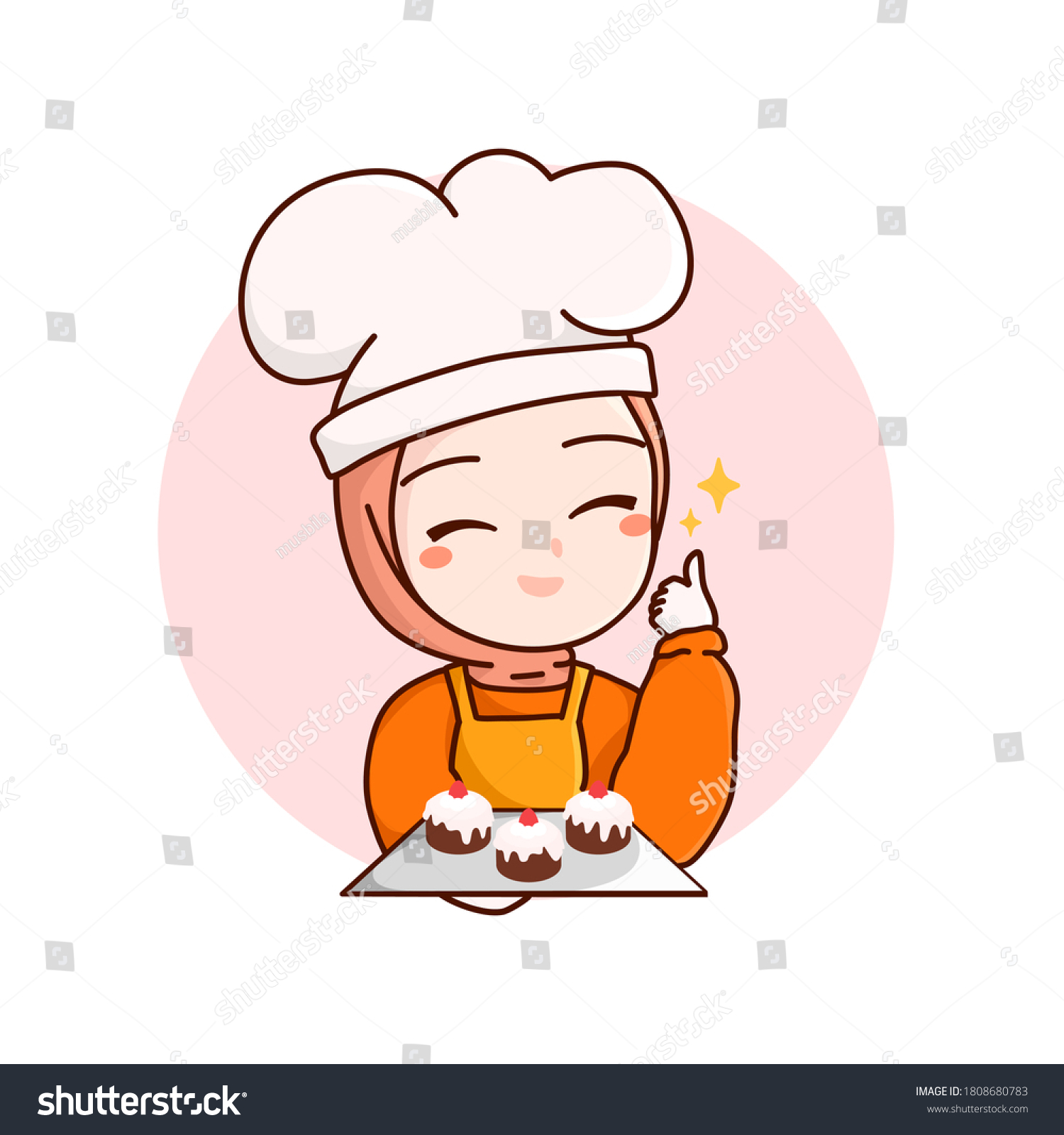 Vektor Stok Halal Homemade Bakery Logo Template Elements Tanpa Royalti