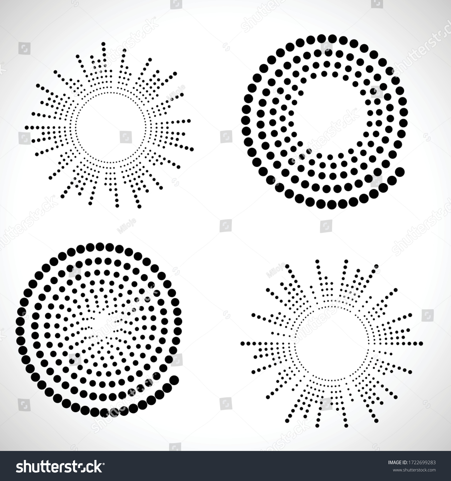 Halftone Dots Circle Form Round Logo Stock Vector Royalty Free