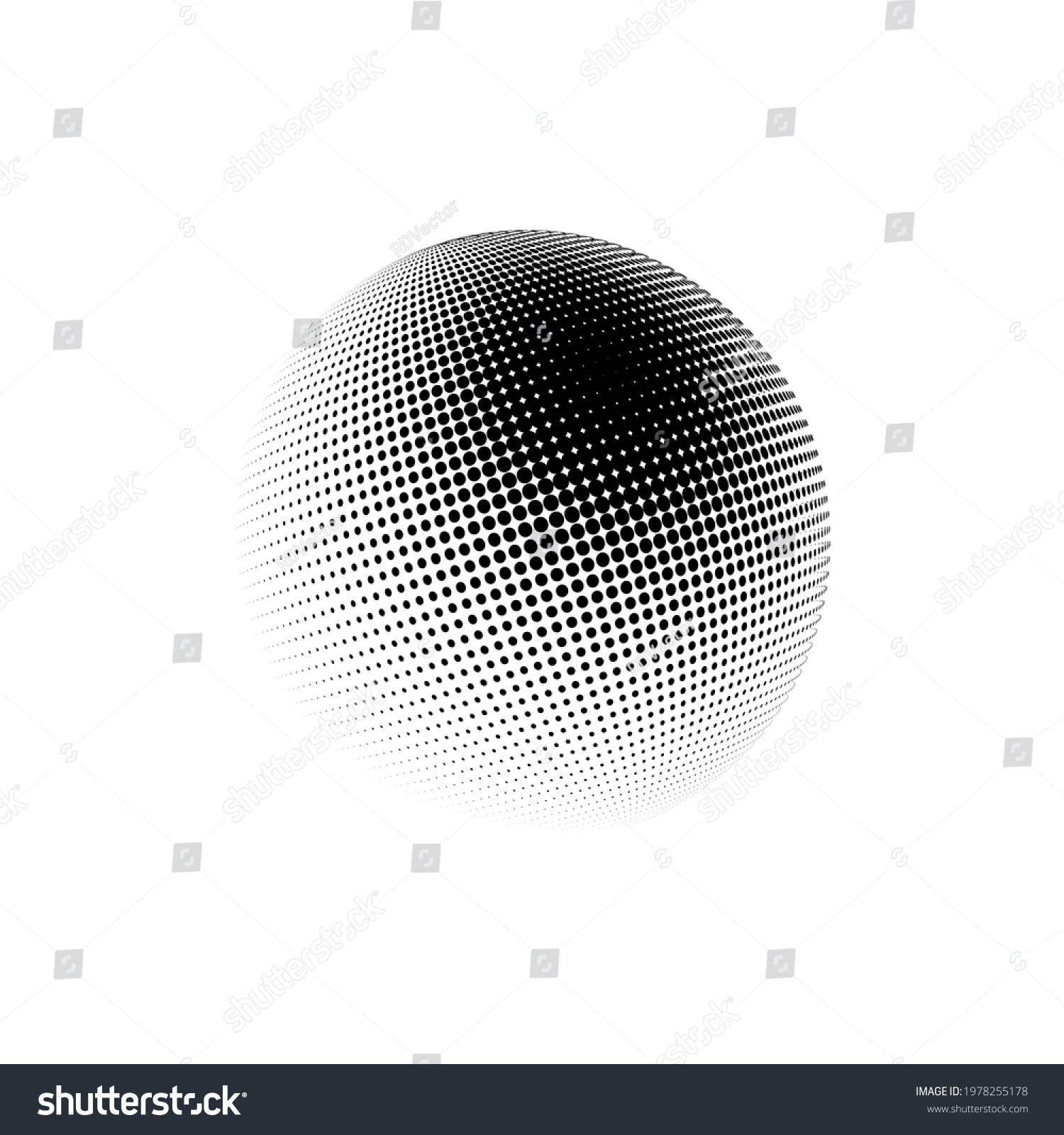 Halftone Sphere Dotted Vector Illustration Circle Stock Vector Royalty