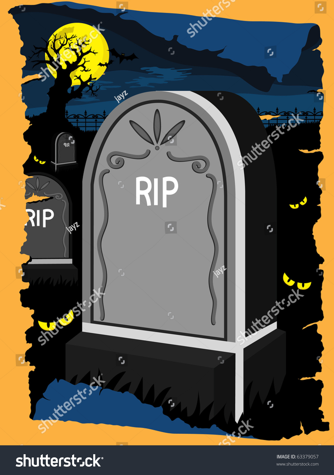 Halloween Rip Tombstone Stock Vector Illustration 63379057 : Shutterstock