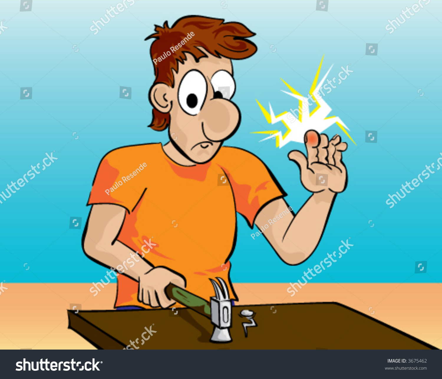 Hammer Accident, Lots Of Pain Stock Vector Illustration 3675462