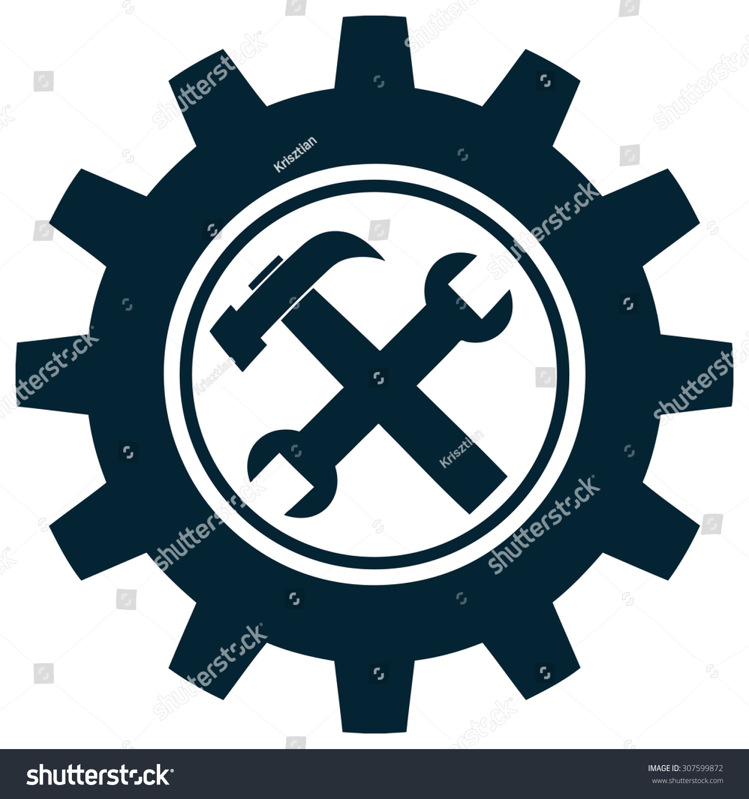 Hammer Wrench Gear Mechanical Sign Vector Stock Vector 307599872