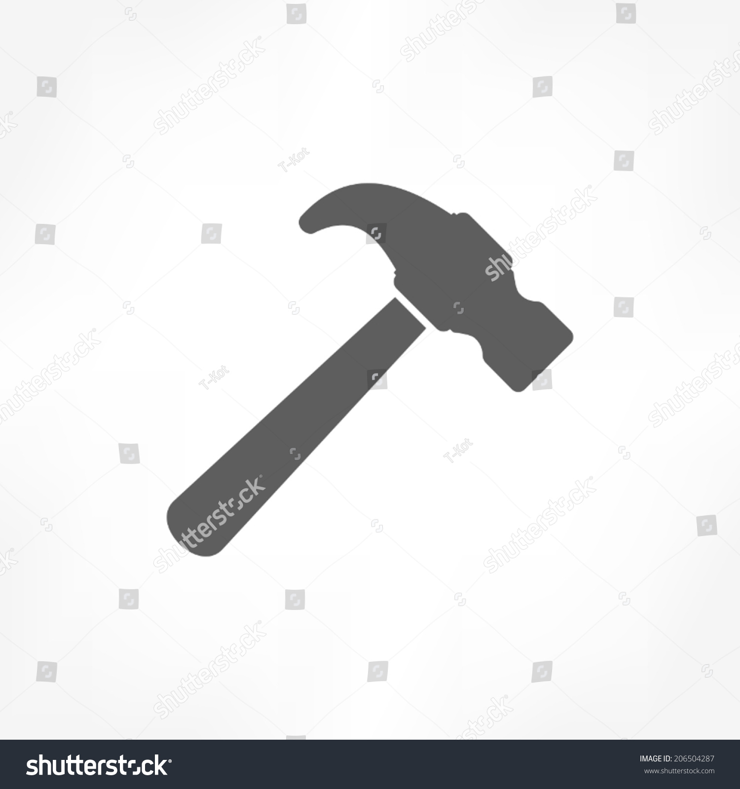 Hammer Icon Stock Vector 206504287 - Shutterstock