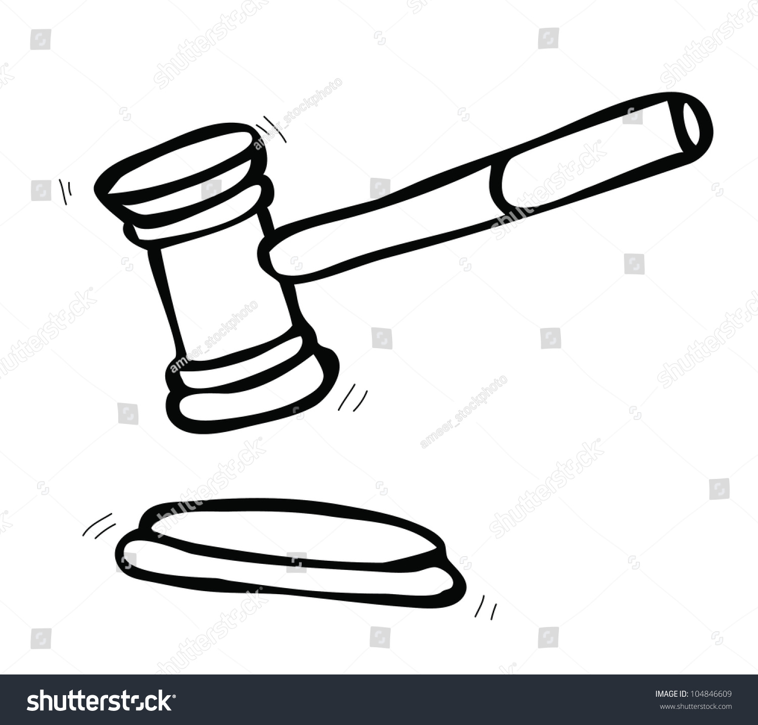 Hammer Of Judge Stock Vector Illustration 104846609 : Shutterstock