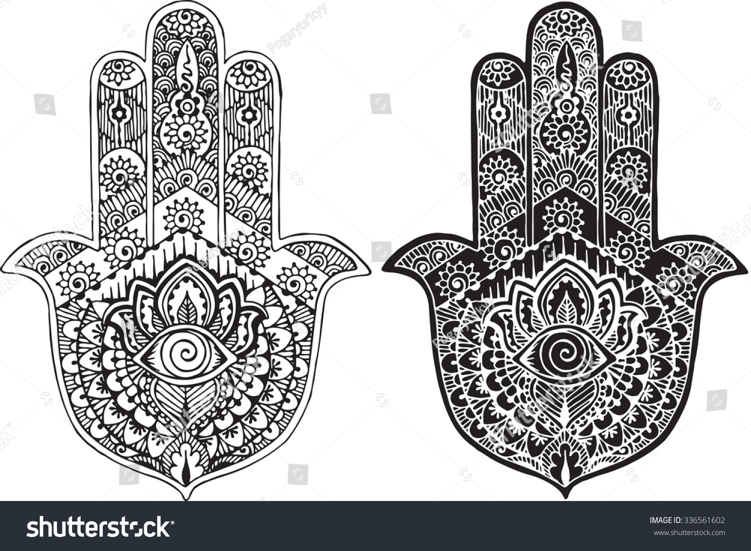 Hamsa painted in the style of mehndi Hamsa painted in the style of mehndi