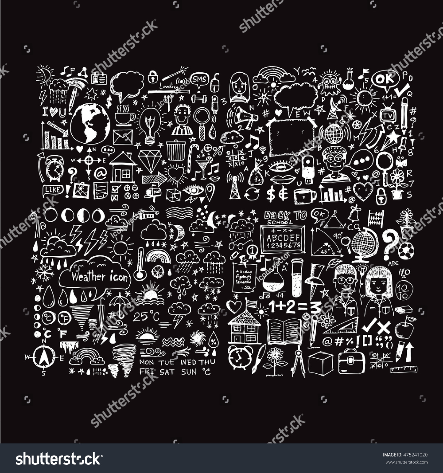 Hand Draw Business Doodles Icon Illustration Stock Vector Royalty Free