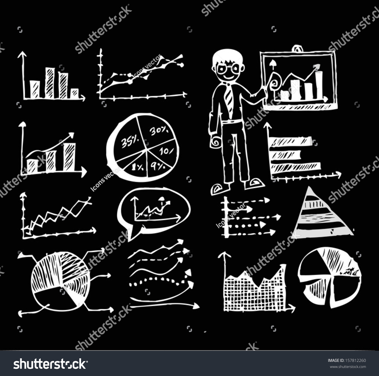 Hand Draw Doodle Charts vector de stock libre de regalías 157812260