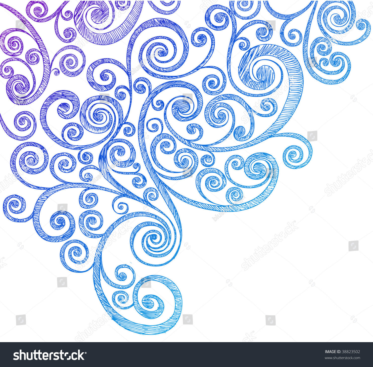 Hand Drawn Abstract Sketchy Swirly Doodles Vector Illustration