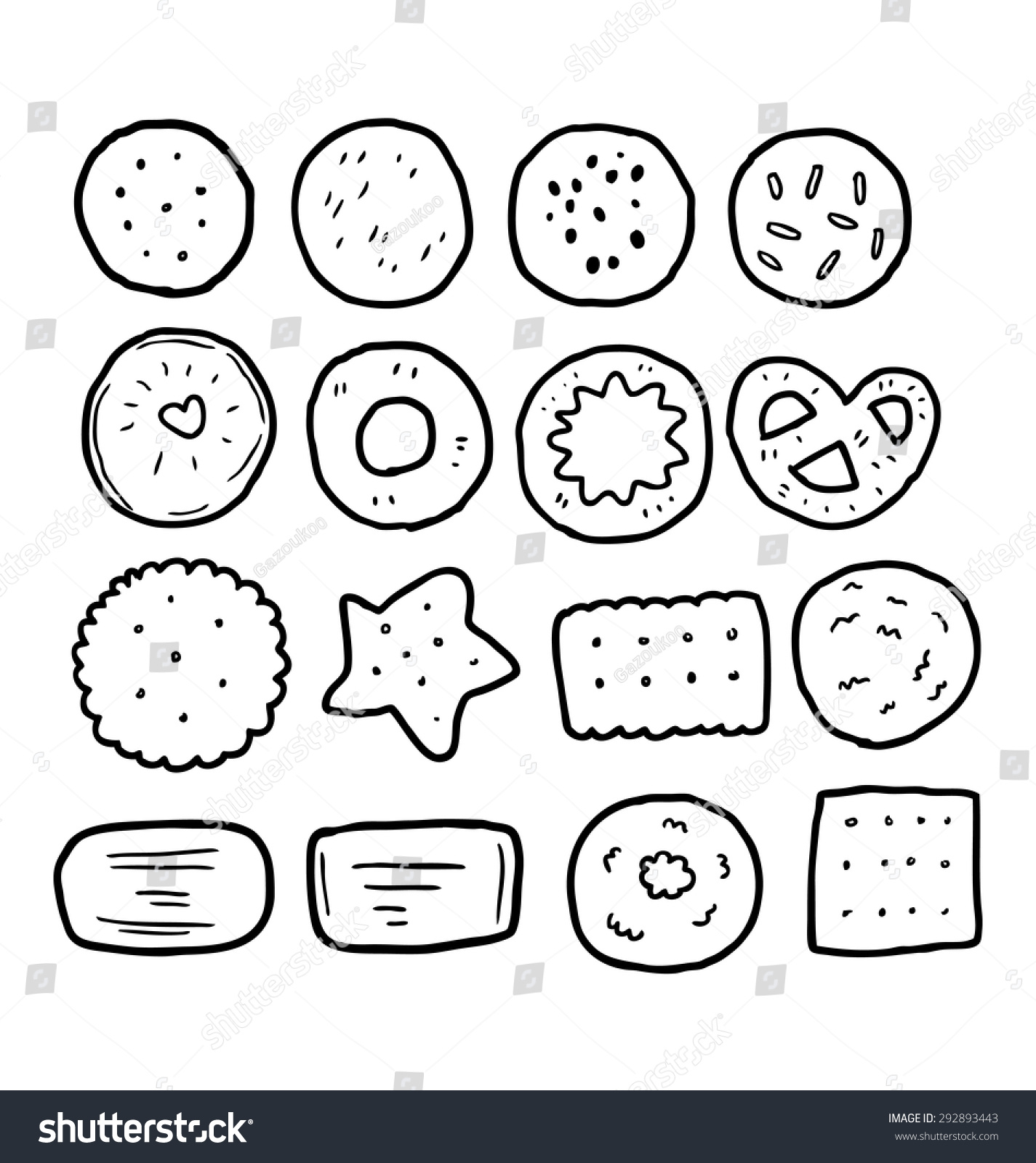 Hand Drawn Biscuit Stock Vector Illustration 292893443 Shutterstock