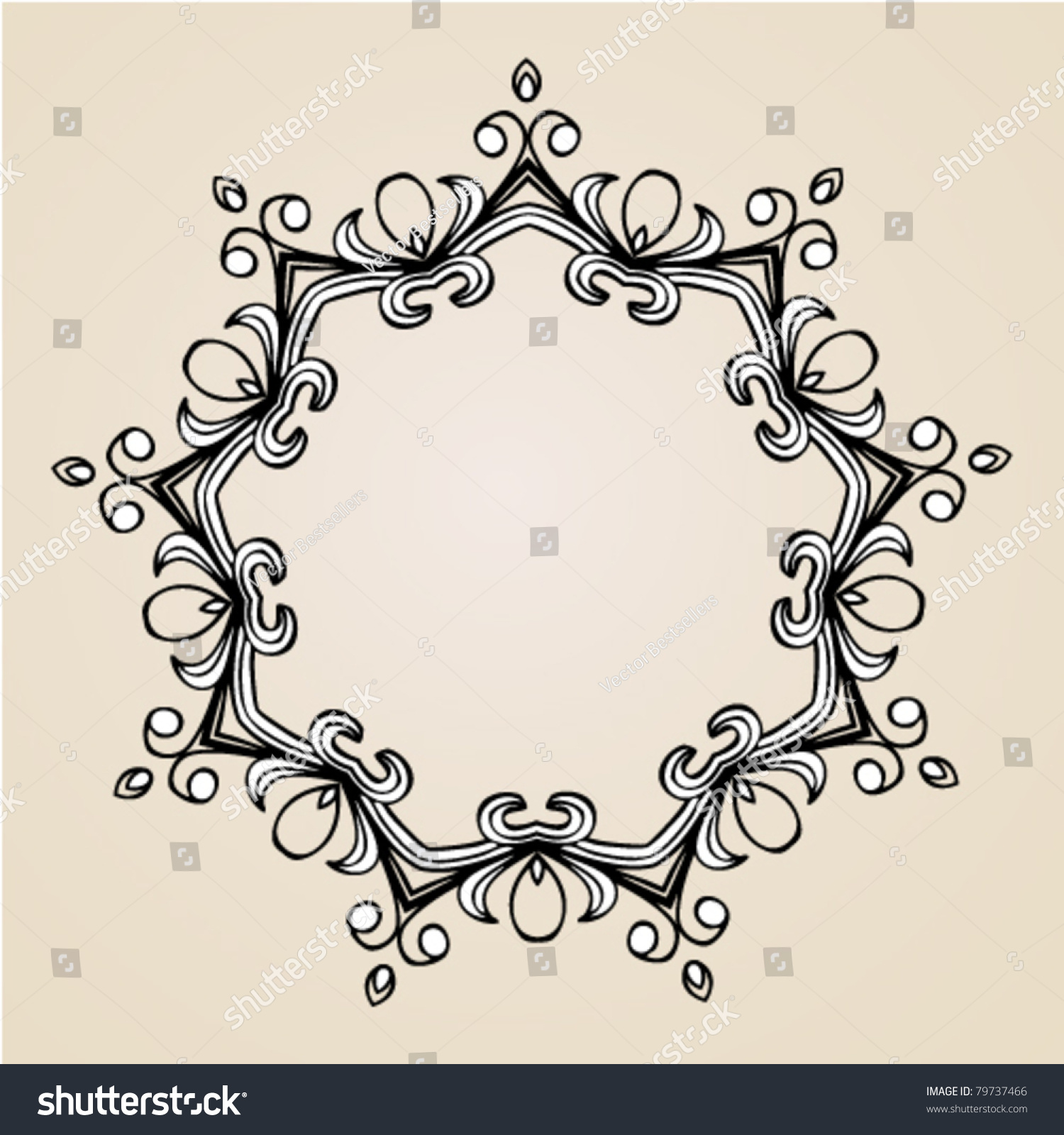 Hand-drawn cartouche or vignette as element of design Hand-drawn cartouche or vignette as element of design