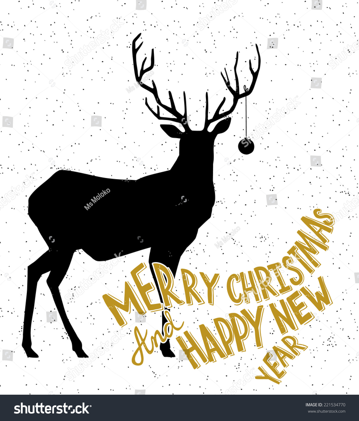 Hand Drawn Christmas Deer Illustration - 221534770 : Shutterstock