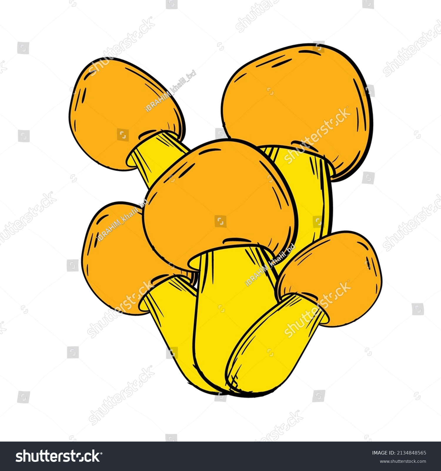 Hand Drawn Cute Mushroom Vector Illustration Stock Vector Royalty Free