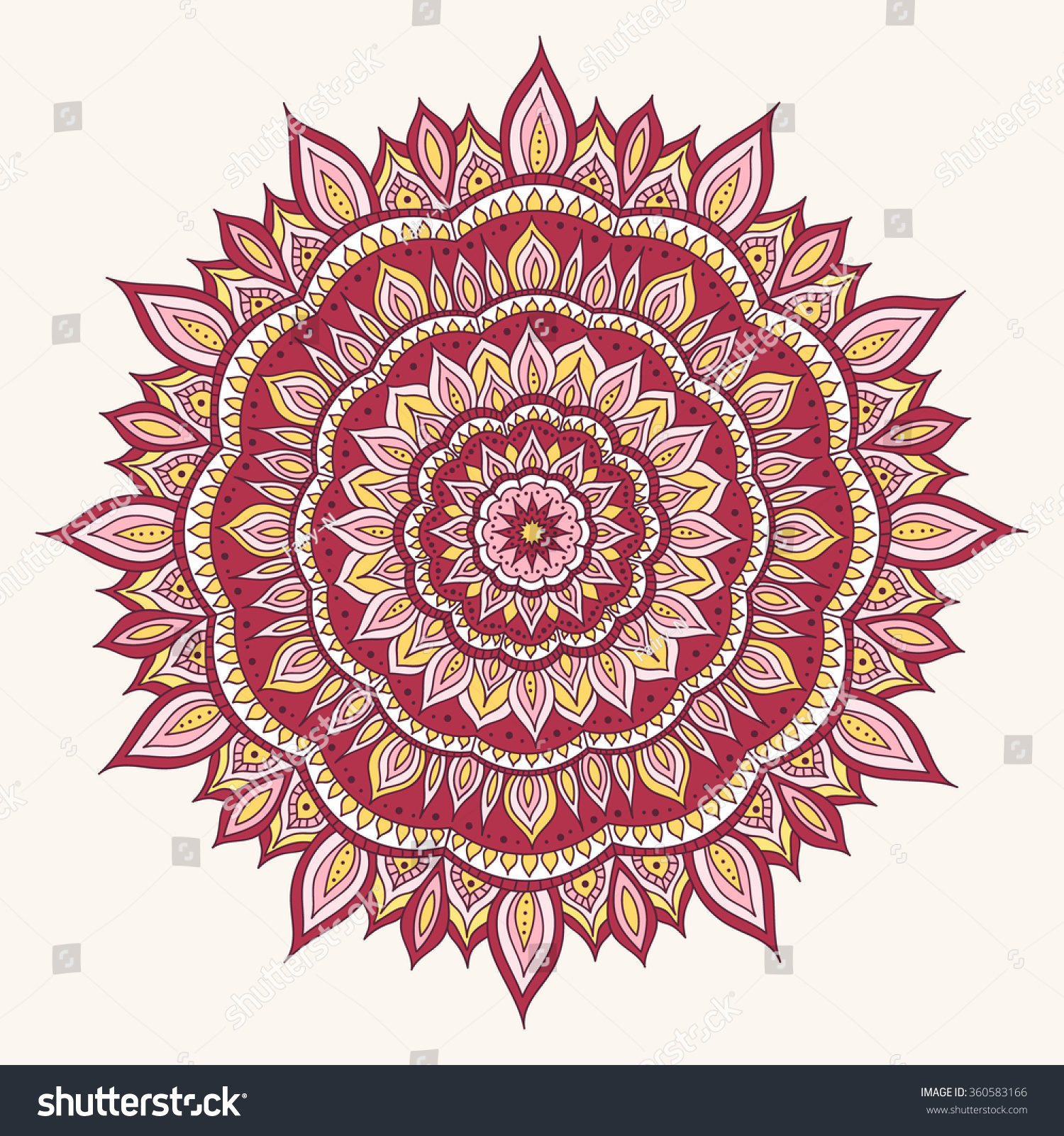 Hand Drawn Diwali Mandala Doodle Mandala Stock Vector Royalty Free