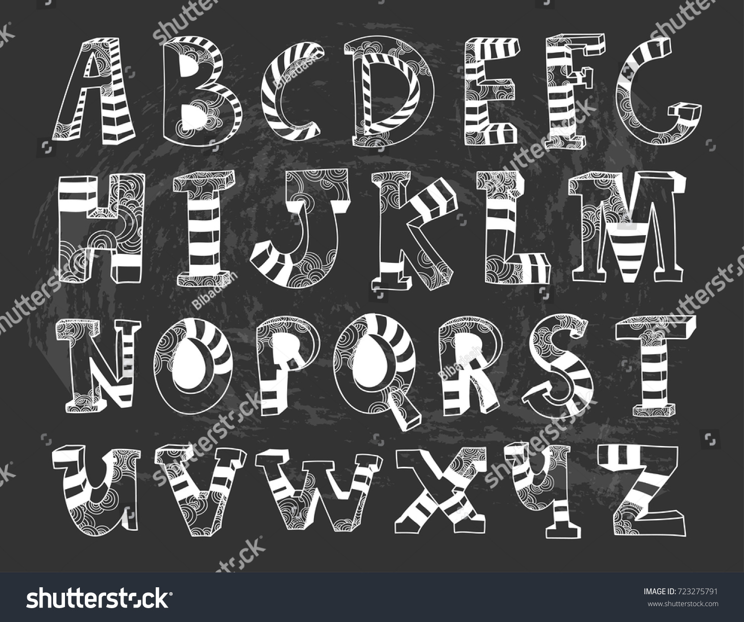 Hand Drawn Doodle Alphabet Vector Font Stock Vector Royalty Free