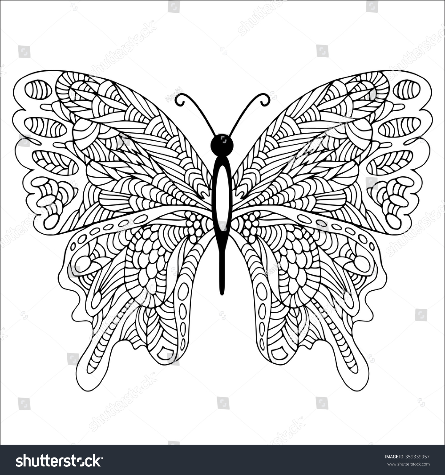 Hand Drawn Doodle Butterfly Stock Vector 359339957 Shutterstock