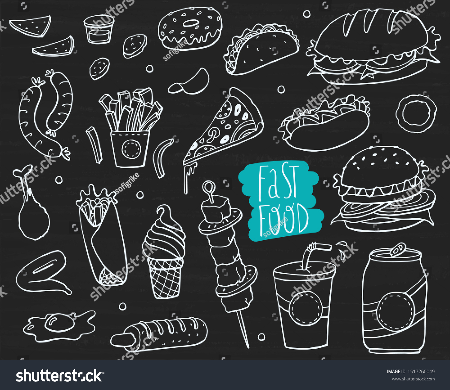 Hand Drawn Doodle Cartoon Set Fast Stock Vector Royalty Free