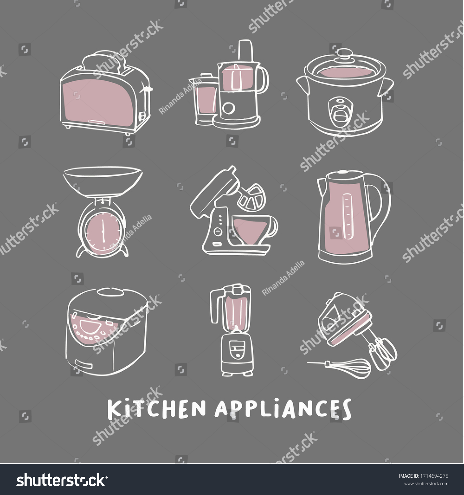 Hand Drawn Doodle Kitchen Appliances Vector Stock Vector Royalty Free