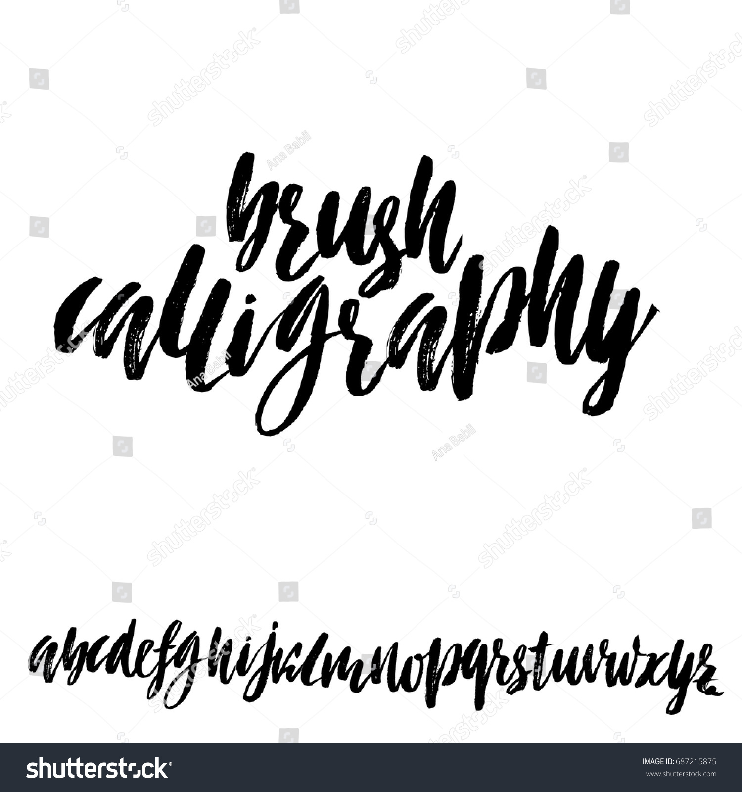 Hand Drawn Elegant Calligraphy Font Modern Stock Vector Royalty Free