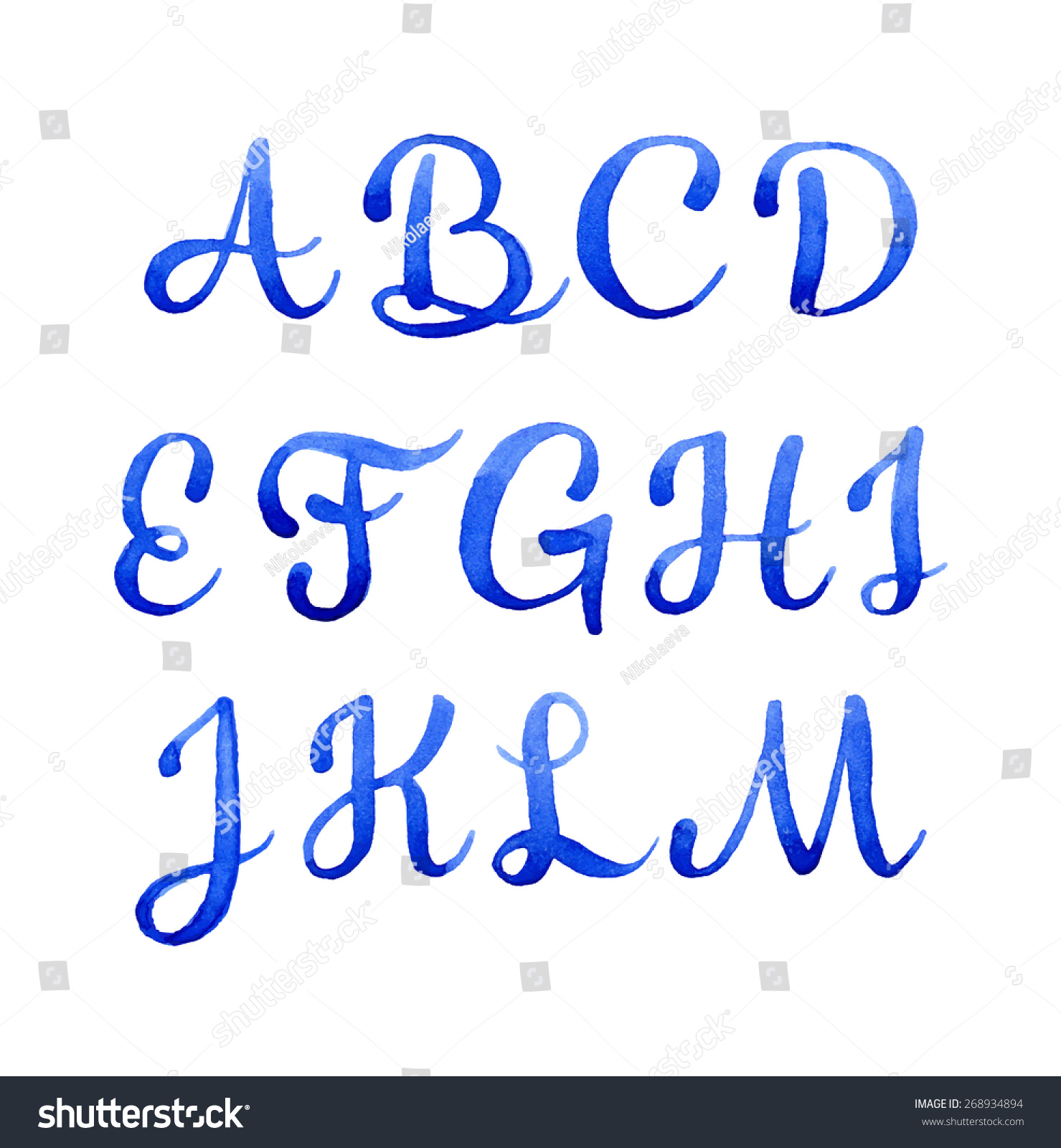 Design Font Uppercase | hand drawn elegant watercolor calligraphic font stock Design Font Uppercase | hand drawn elegant watercolor calligraphic font stock