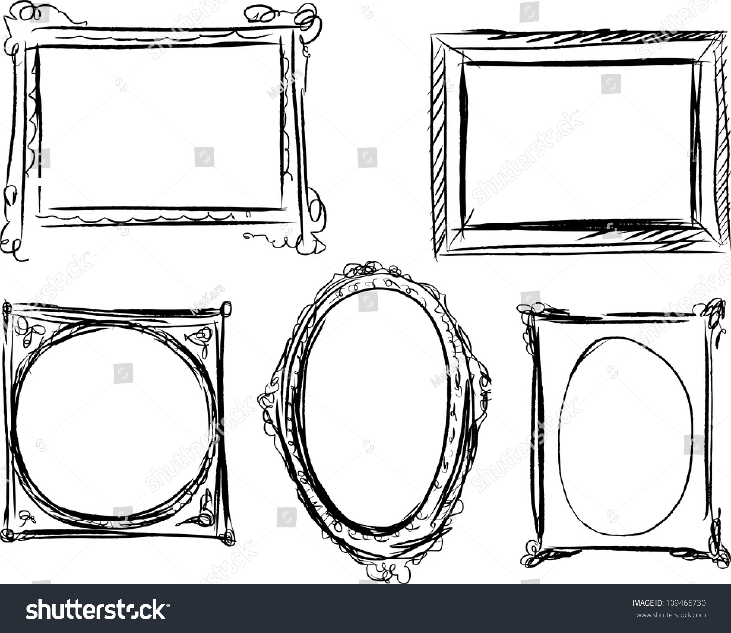 Hand Drawn Frames Stock Vector 109465730 - Shutterstock
