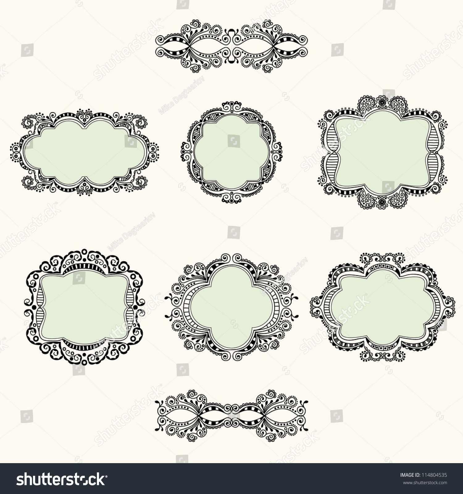 Hand-Drawn Frames Stock Vector Illustration 114804535 : Shutterstock