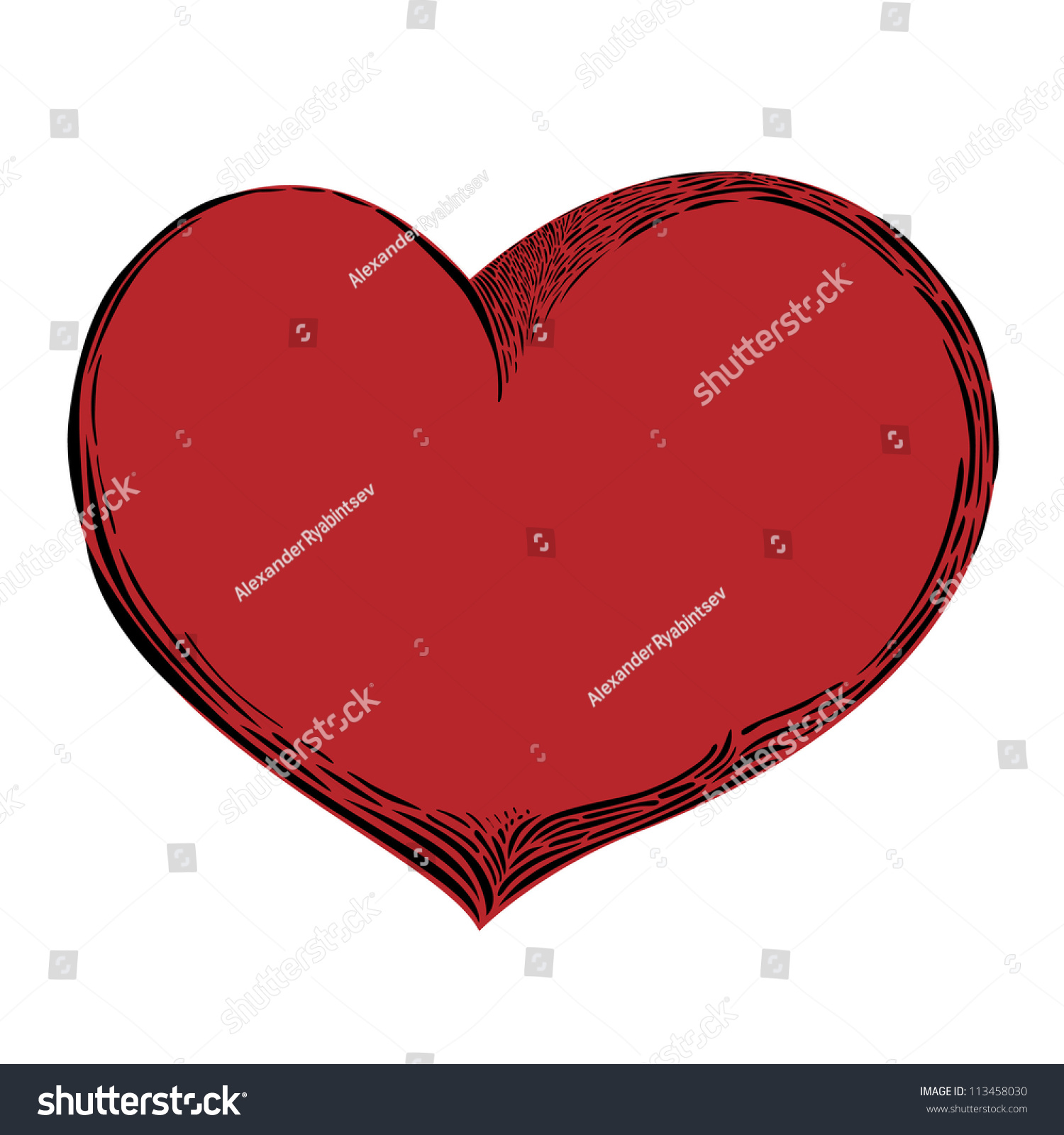Hand Drawn Heart Stock Vector Illustration 113458030 : Shutterstock