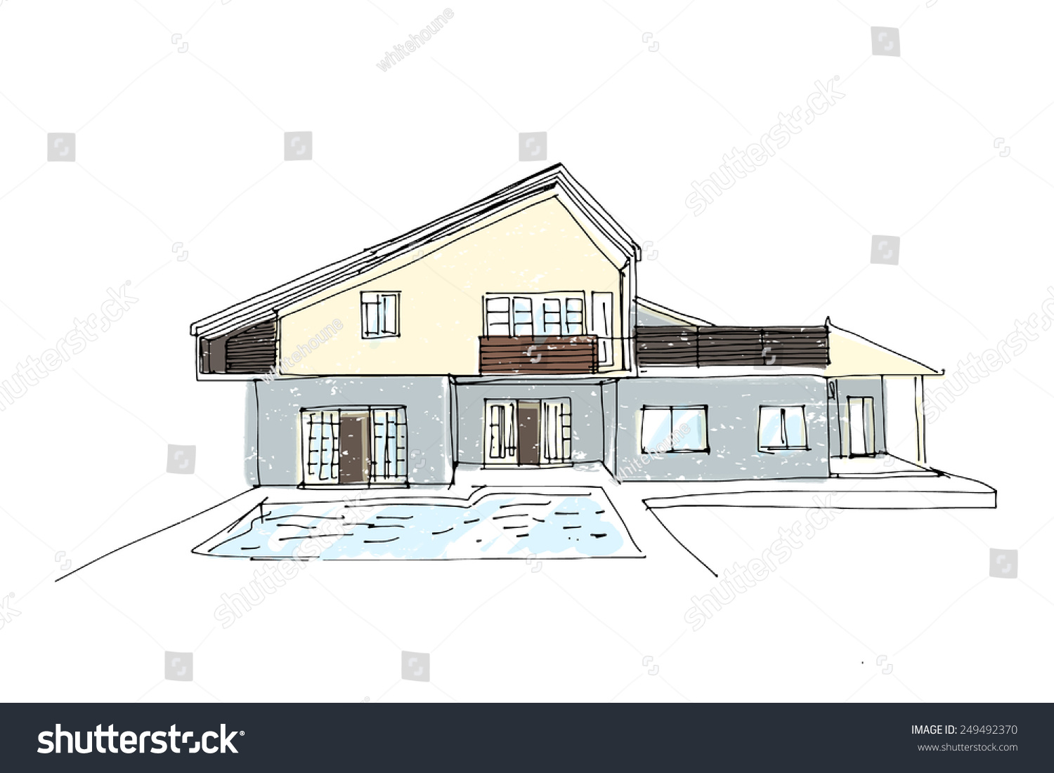 Hand Drawn House Sketch Stock Vector 249492370 - Shutterstock