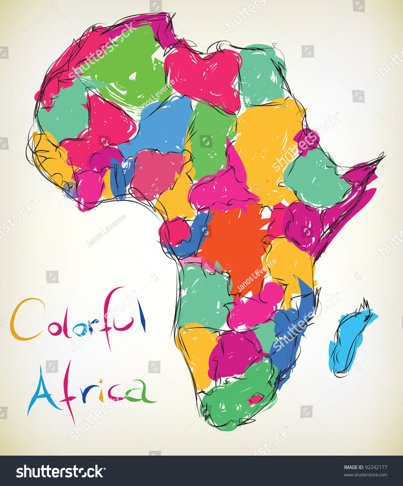 Hand Drawn Illustration Of The Map Of Africa 92242177 Shutterstock 1986