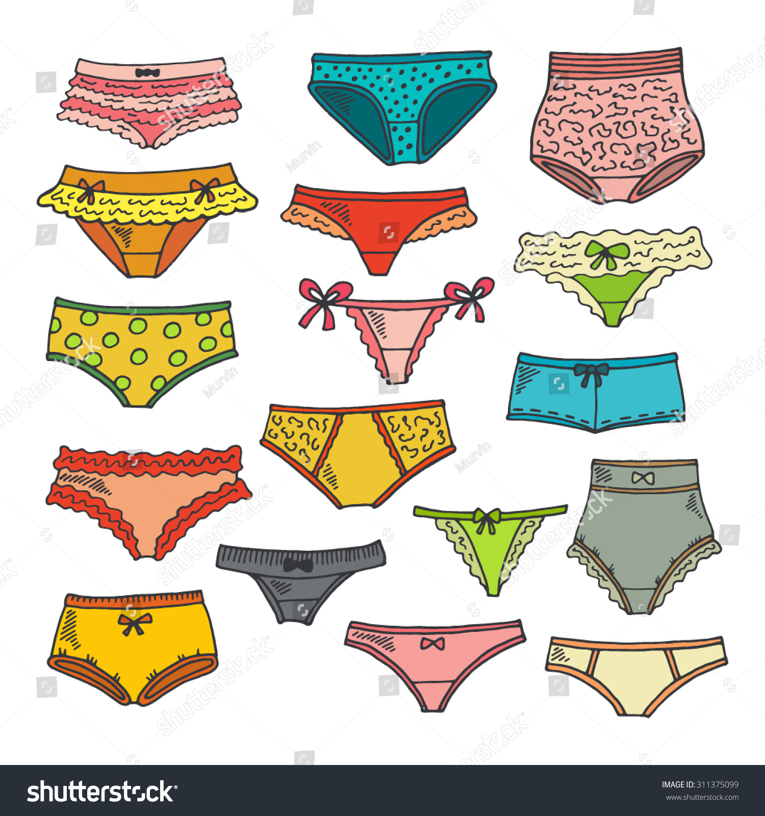 Hand Drawn Ink Isolated Lace Panties Stock Vector 311375099 Shutterstock