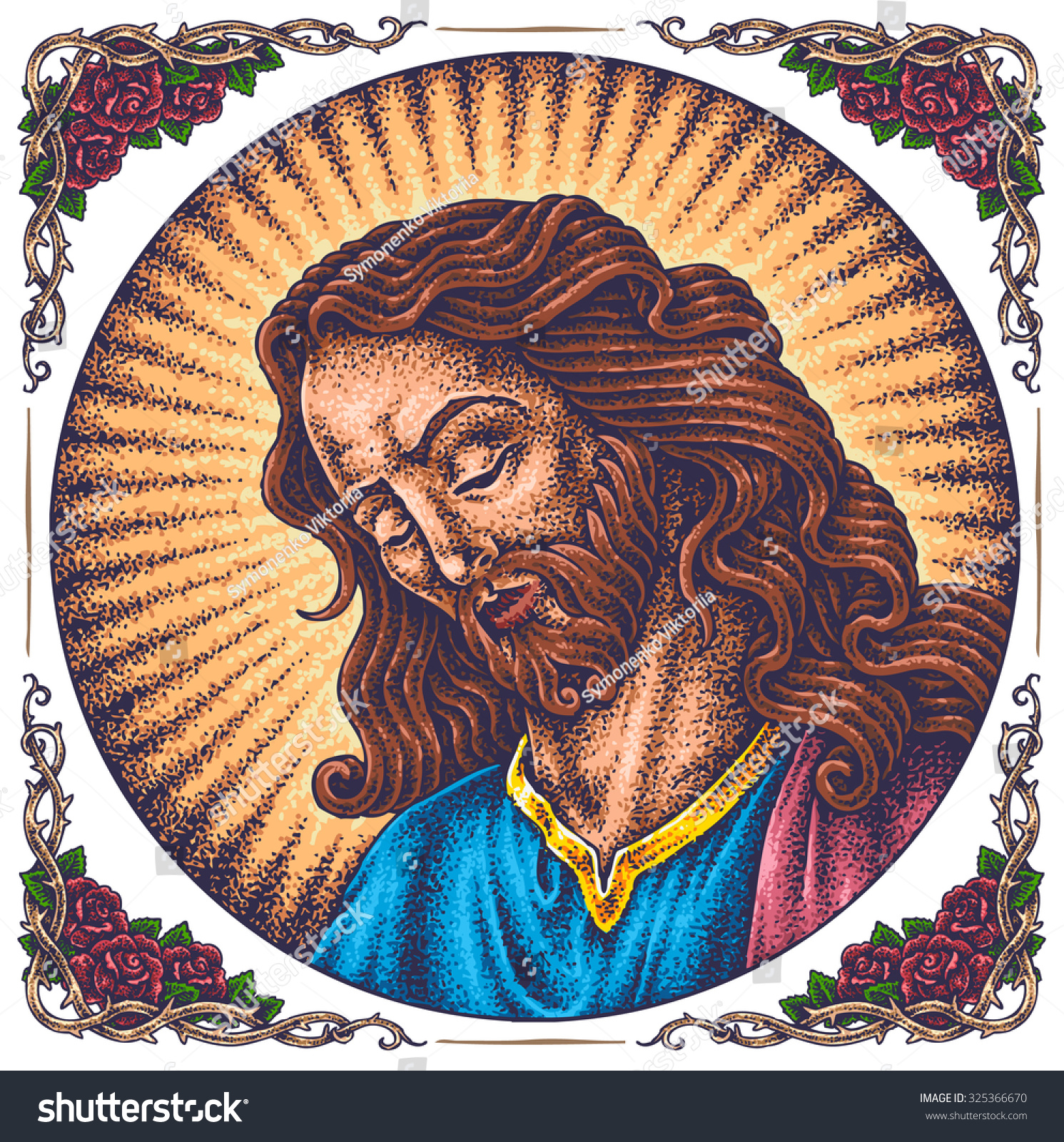 Hand-drawn Jesus Chris portrait Hand-drawn Jesus Chris portrait