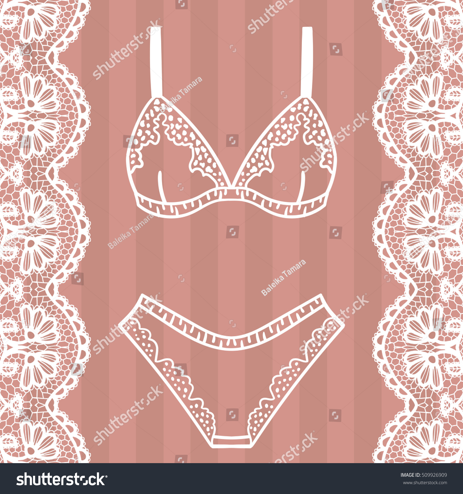 Hand Drawn Lingerie Panty Bra Set Stock Vector Royalty Free