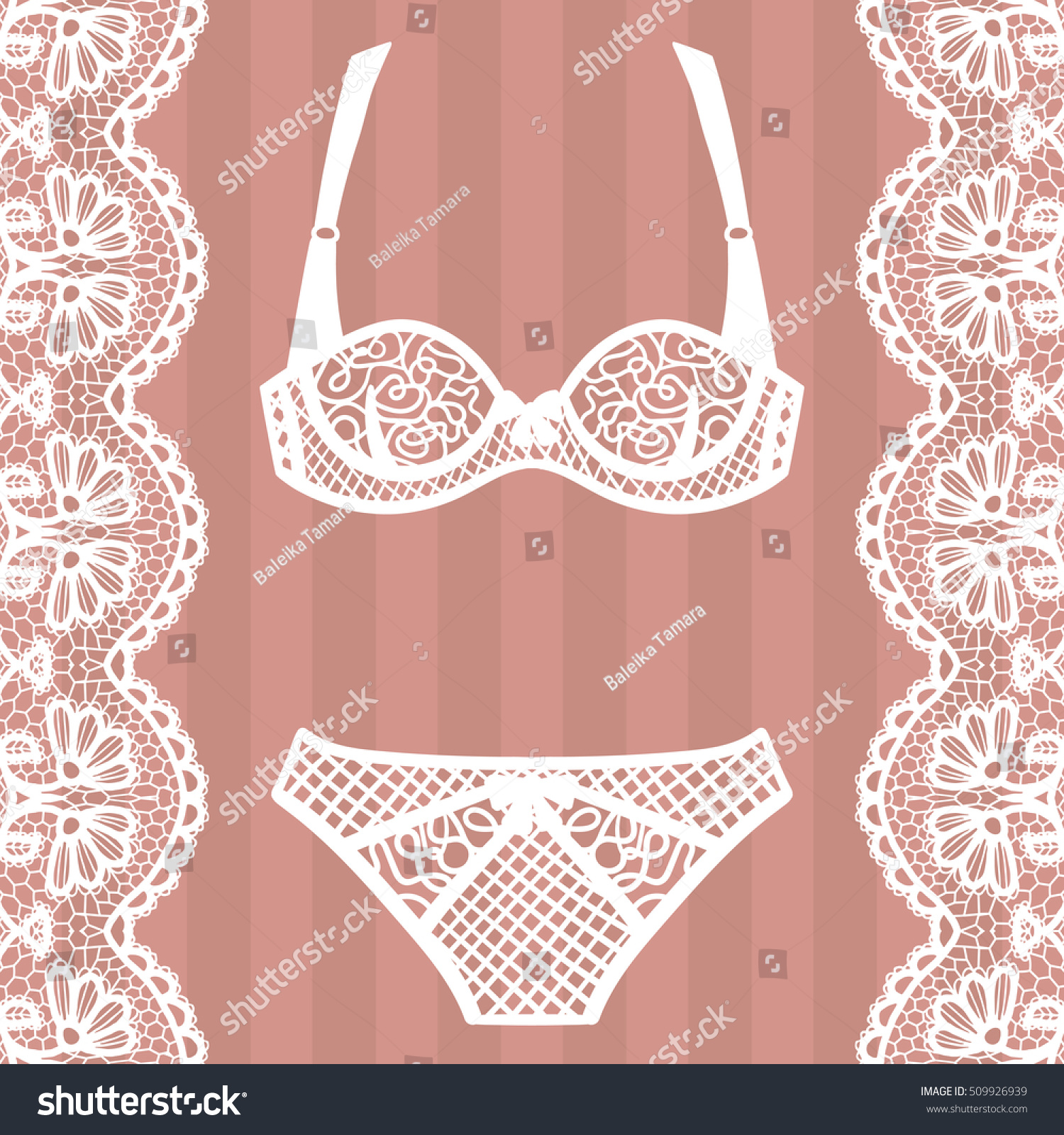 Hand Drawn Lingerie Panty Bra Set Stock Vector Royalty Free