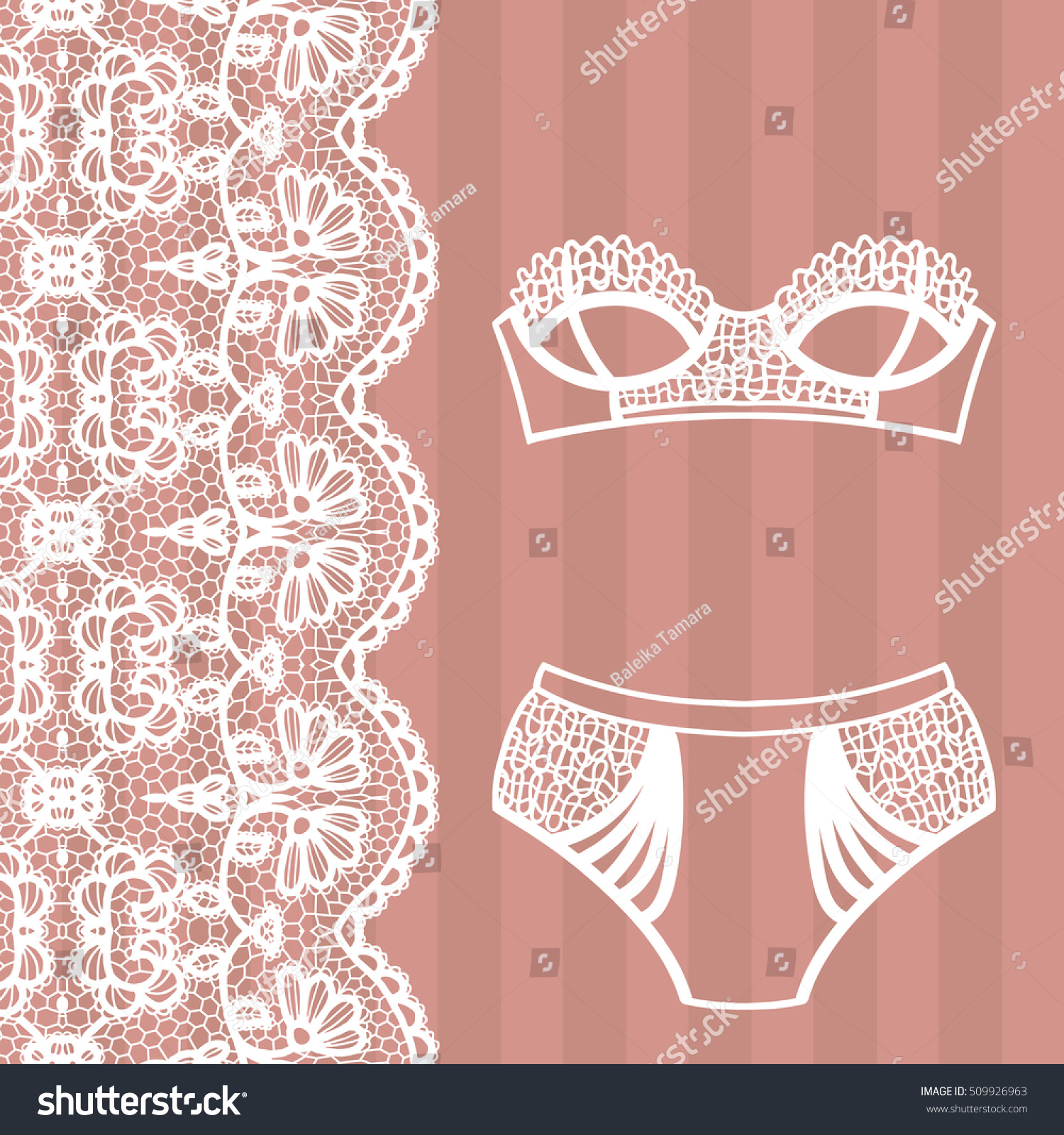 Hand Drawn Lingerie Panty Bra Set Stock Vector Royalty Free