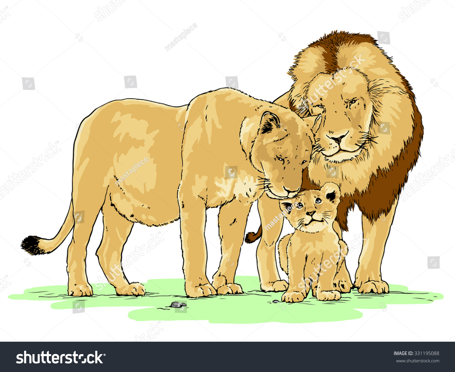 Hand Drawn Realistic Vector Illustration Family Stock Vector 331195088