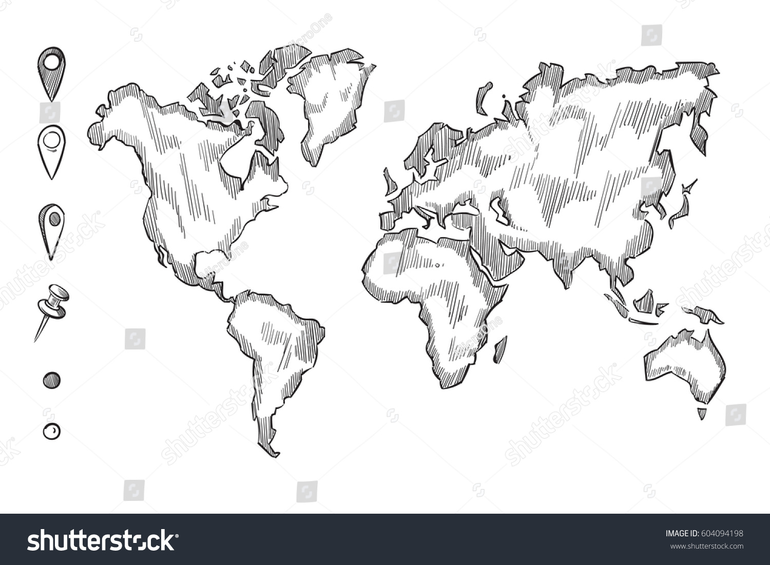 Dibujo A Mano Mapa Del Mundo Vector De Stock Libre De Regal As