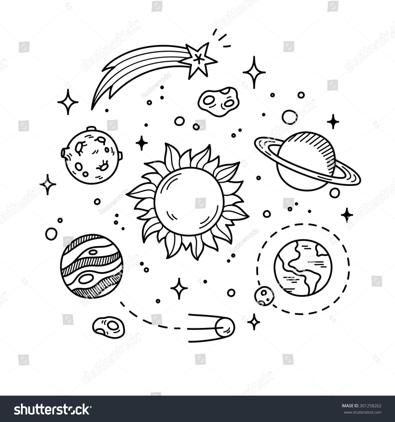clip art outer space black and white - photo #9