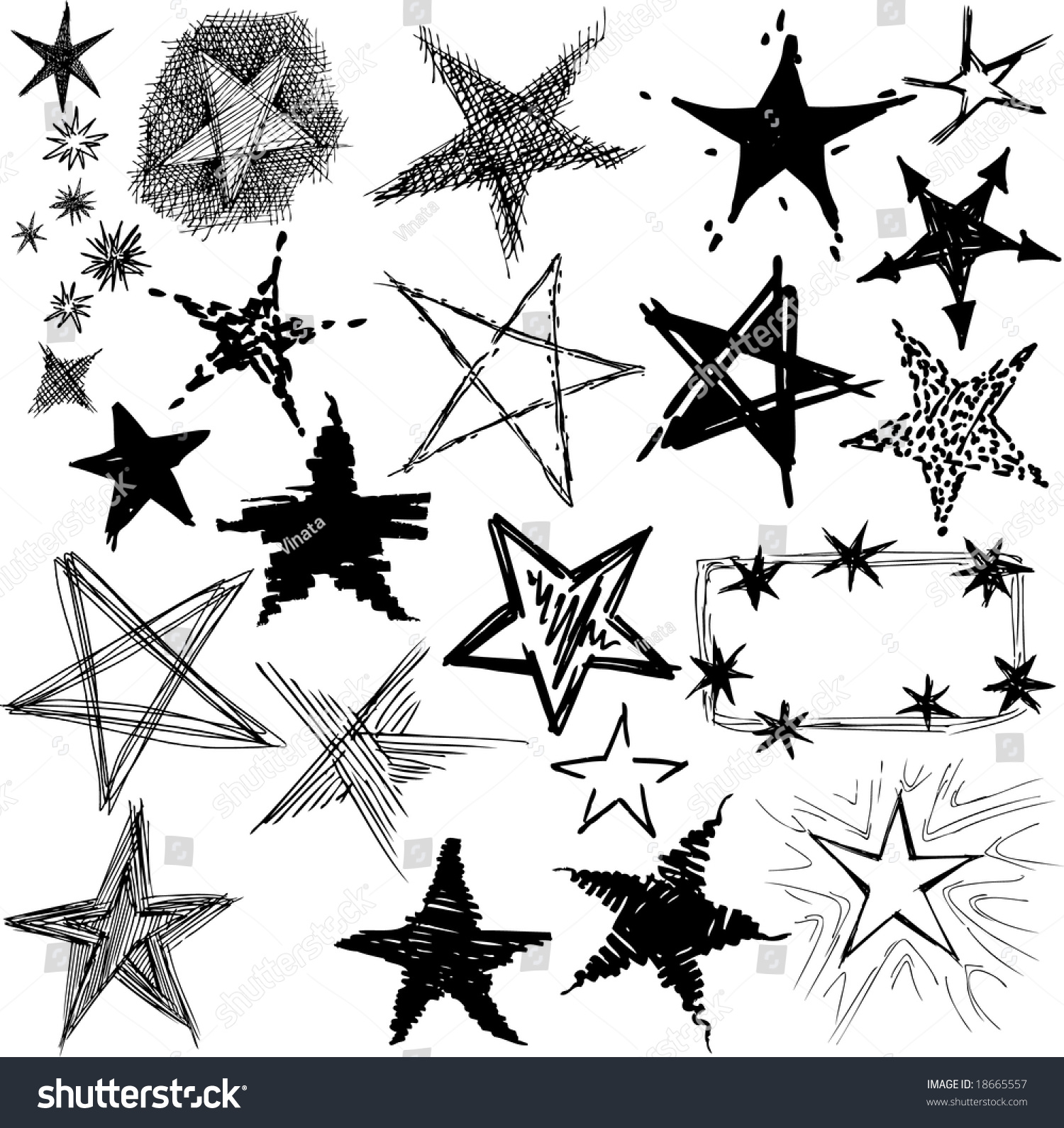 Hand Drawn Stars Stock Vector 18665557 Shutterstock 1144