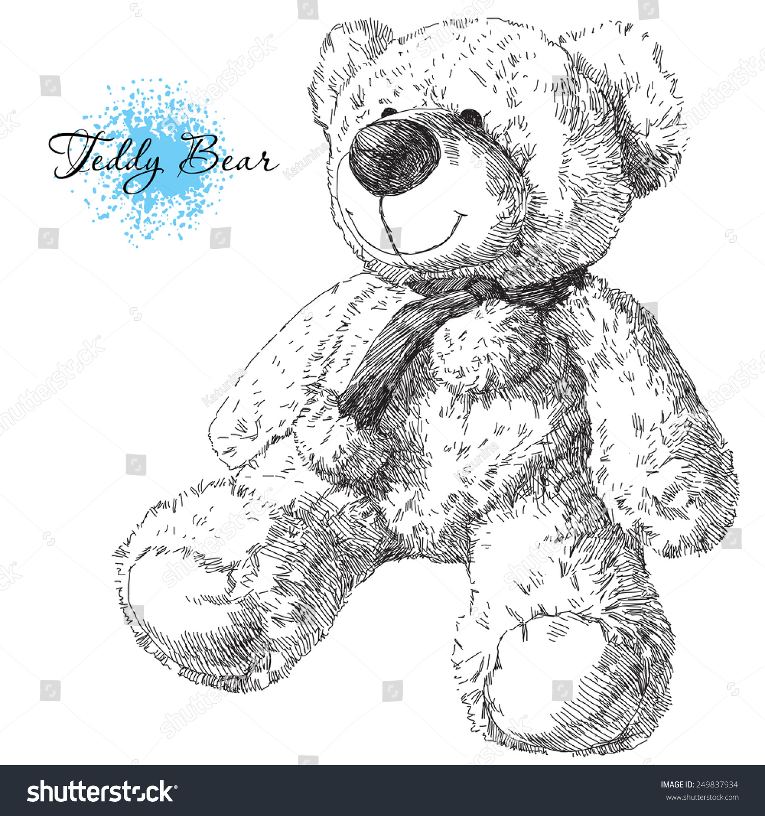 Hand Drawn Teddy Bear Stock Vector 249837934 Shutterstock