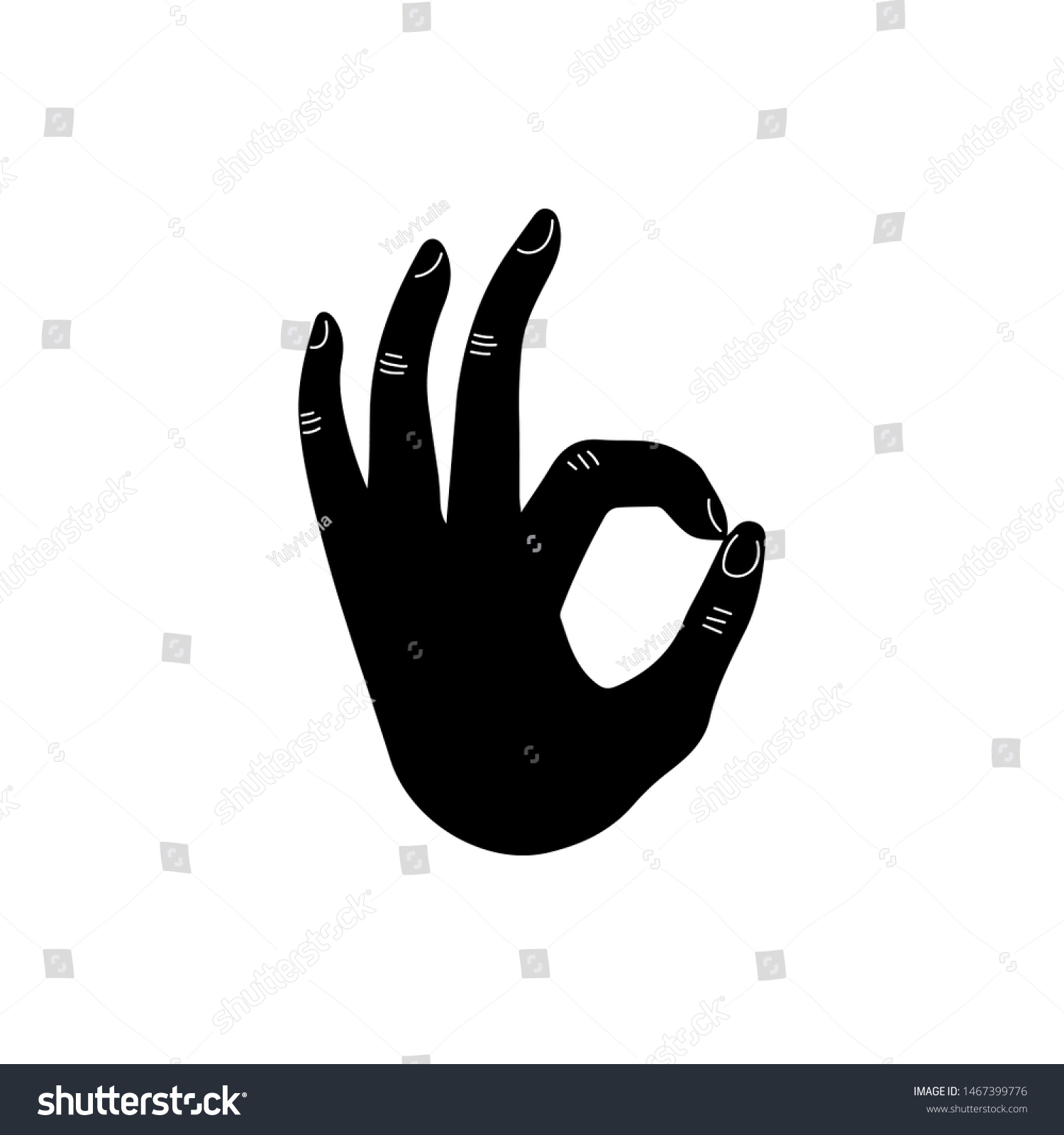 Hand Gesture Hand Silhouette Isolated On Stock Vector Royalty Free