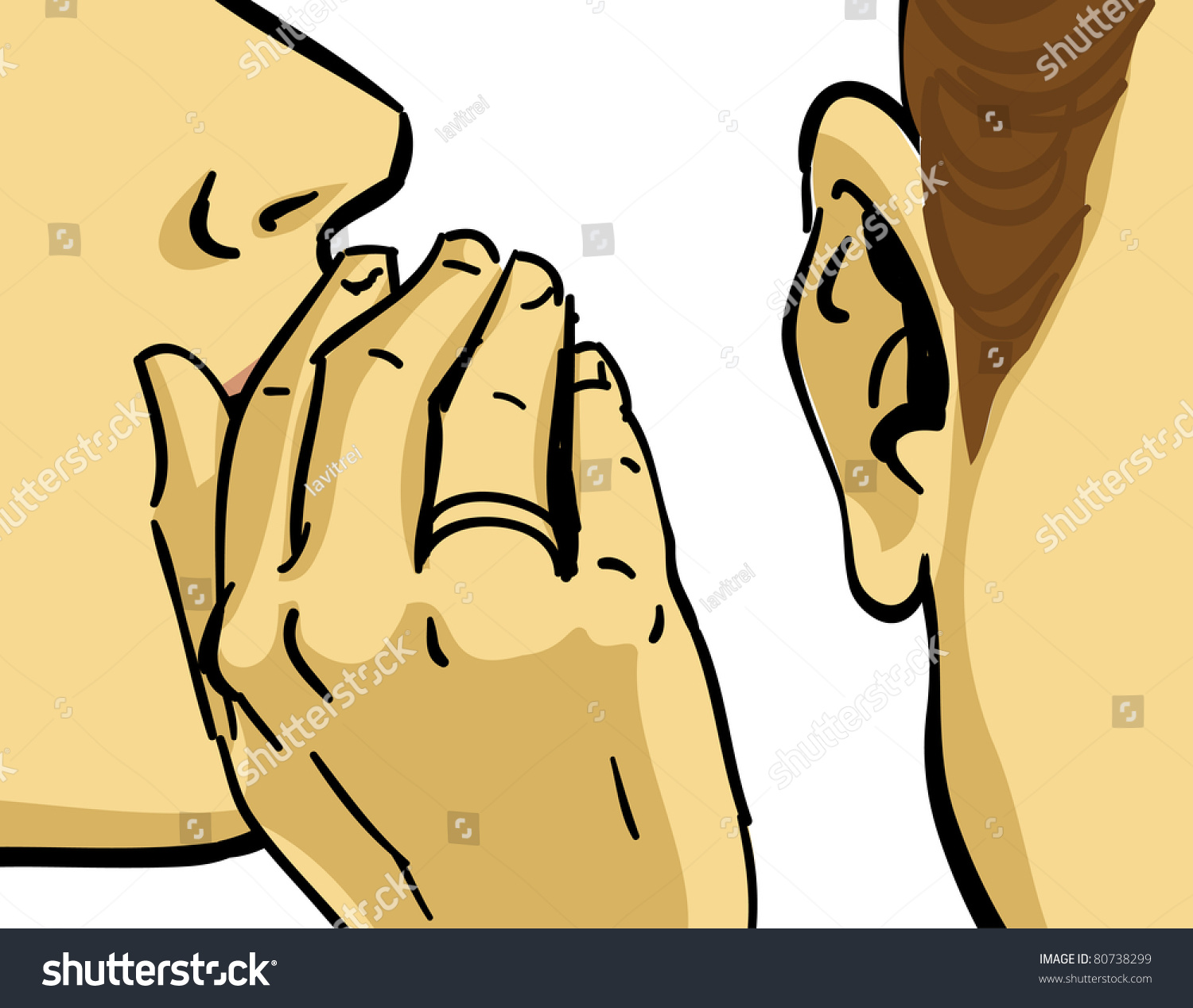 Hand Gesture Of Woman Gossiping, Vector Drawing 80738299 Shutterstock
