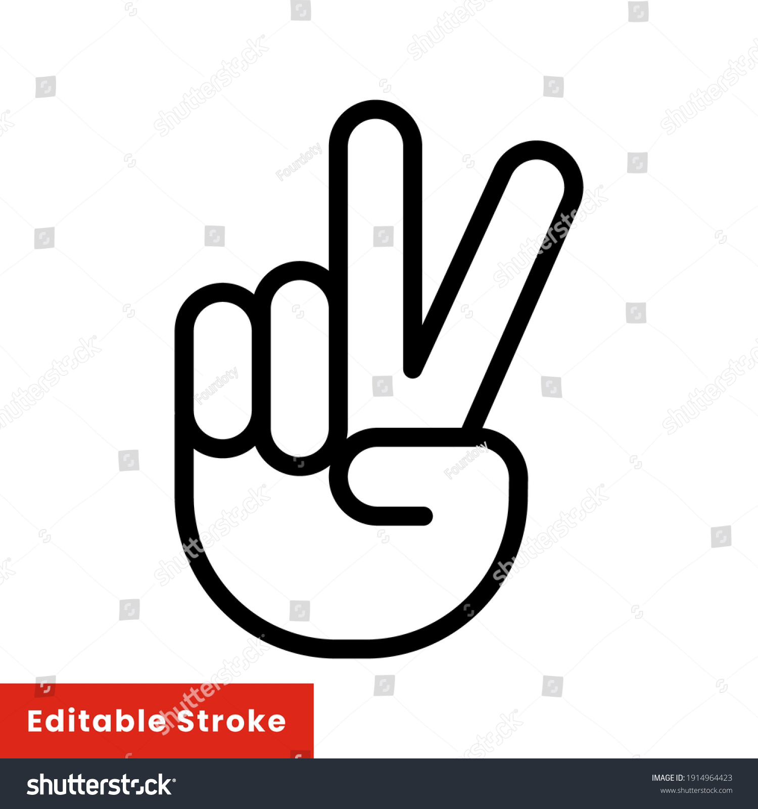 Hand Gesture V Sign Victory Peace Stock Vector Royalty Free