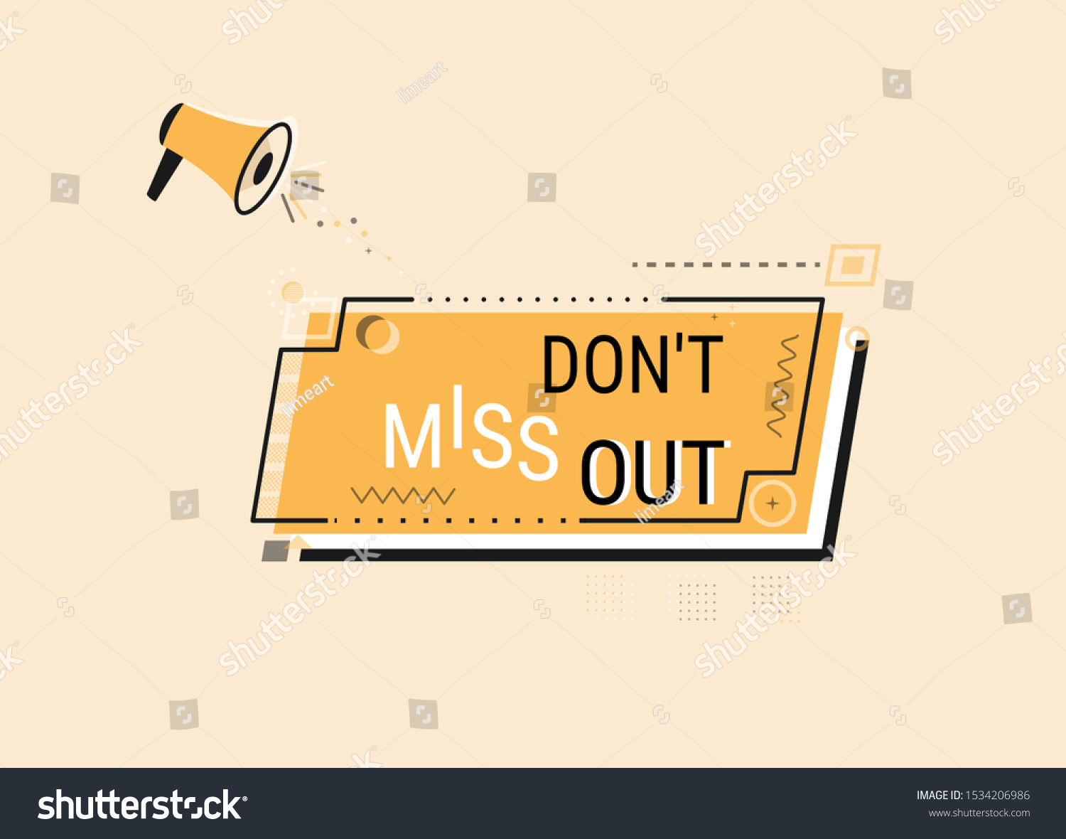 Hand Held Megaphone Dont Miss Out Stock Vector Royalty Free