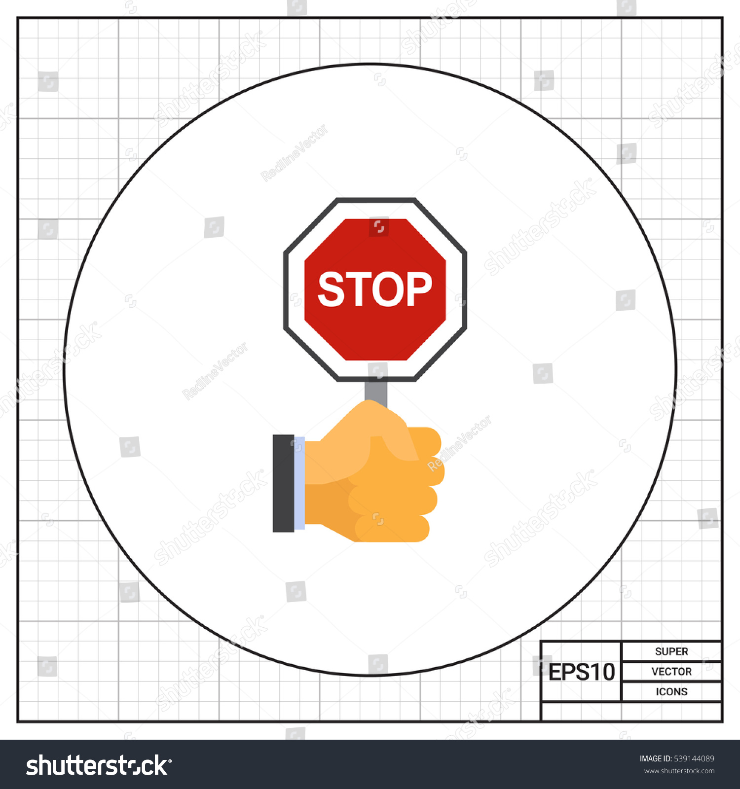 Hand Holding Stop Sign Stock Vector Royalty Free Shutterstock