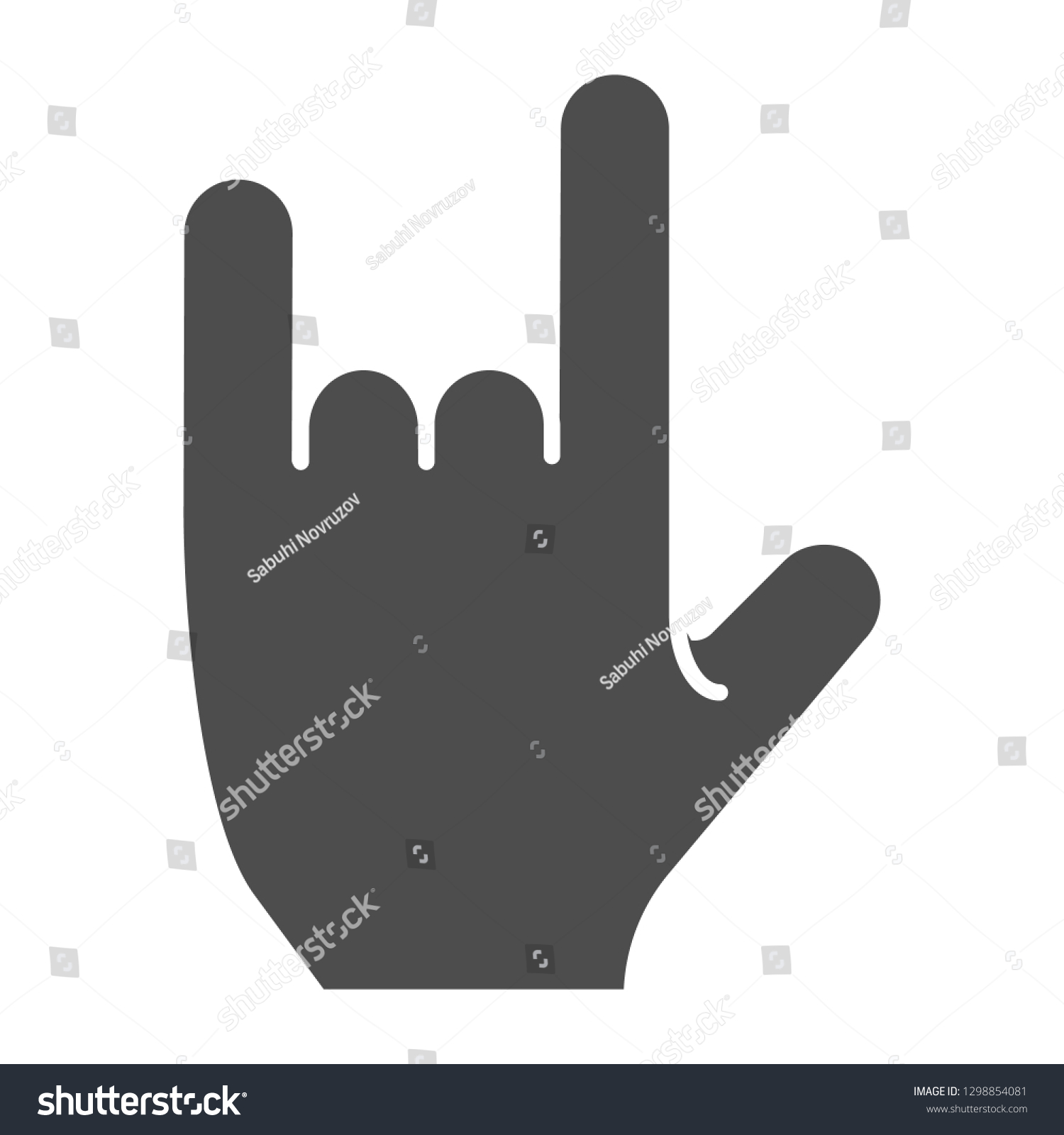 Hand Rock Gesture Solid Icon Rock Stock Vector Royalty Free