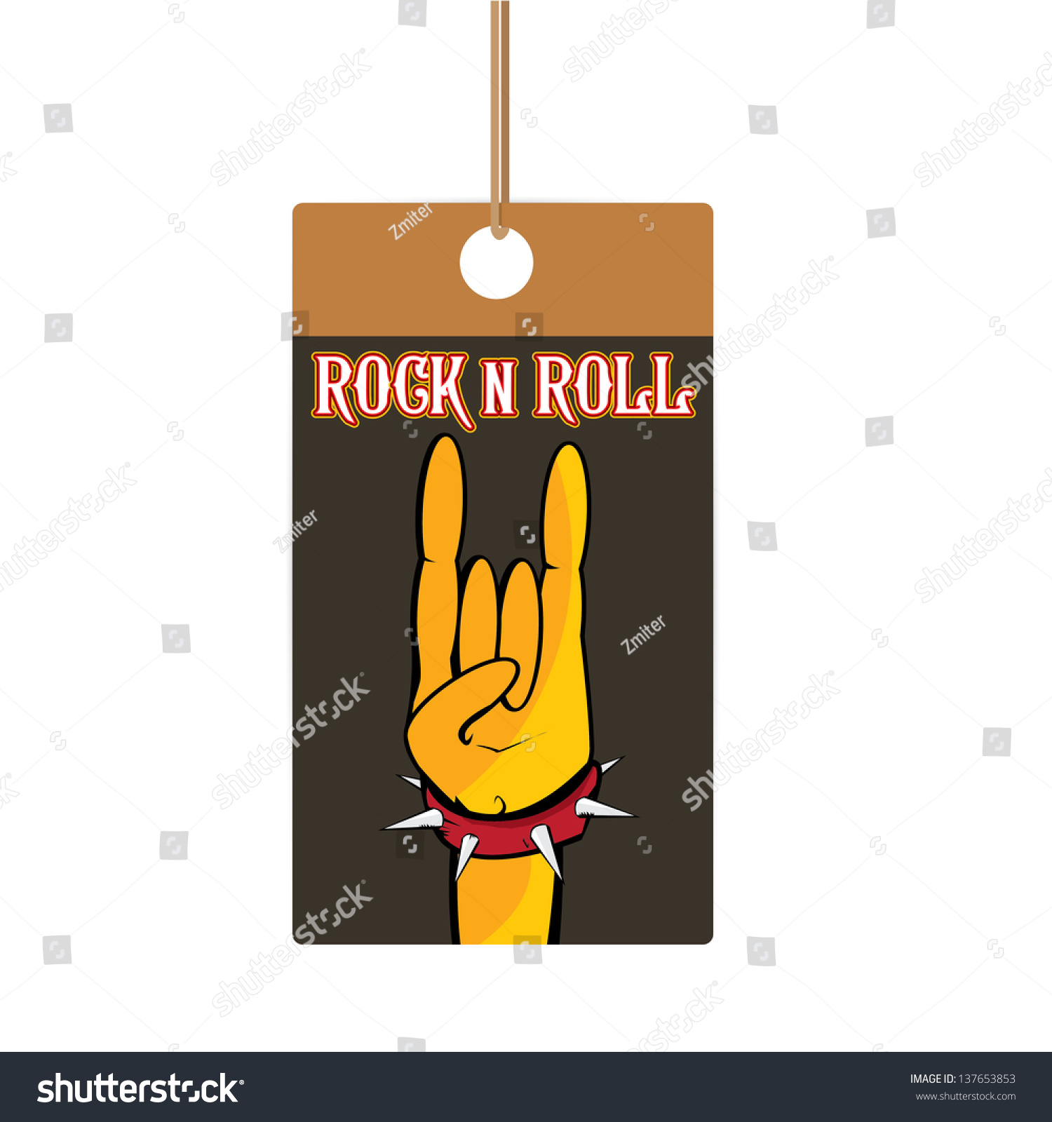 Hand In Rock N Roll Sign. Vector Sign Of Rock N Roll Music And 