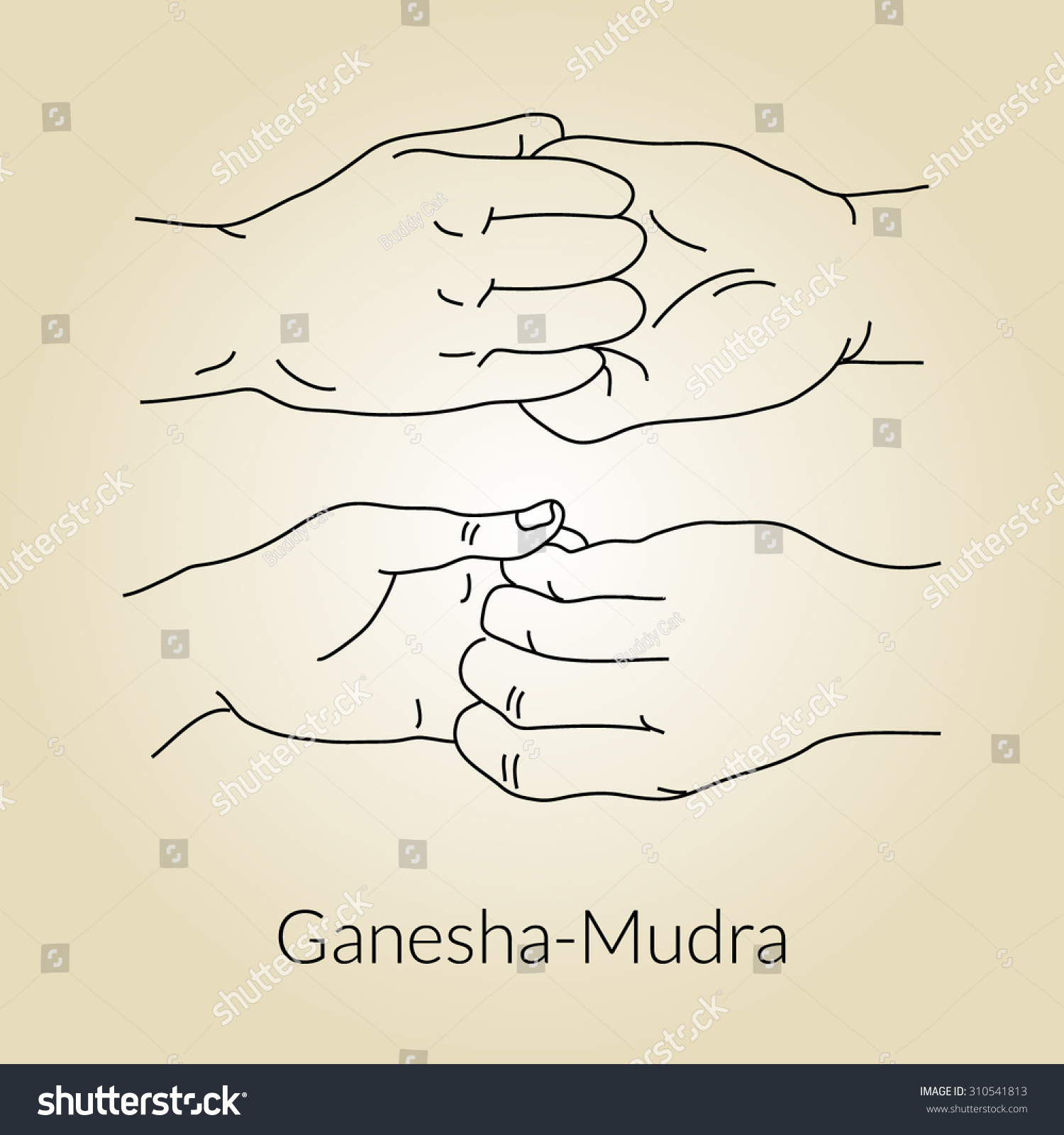 Hand Yoga Mudra Ganeshmudra Vector Illustration Stock Vector Royalty