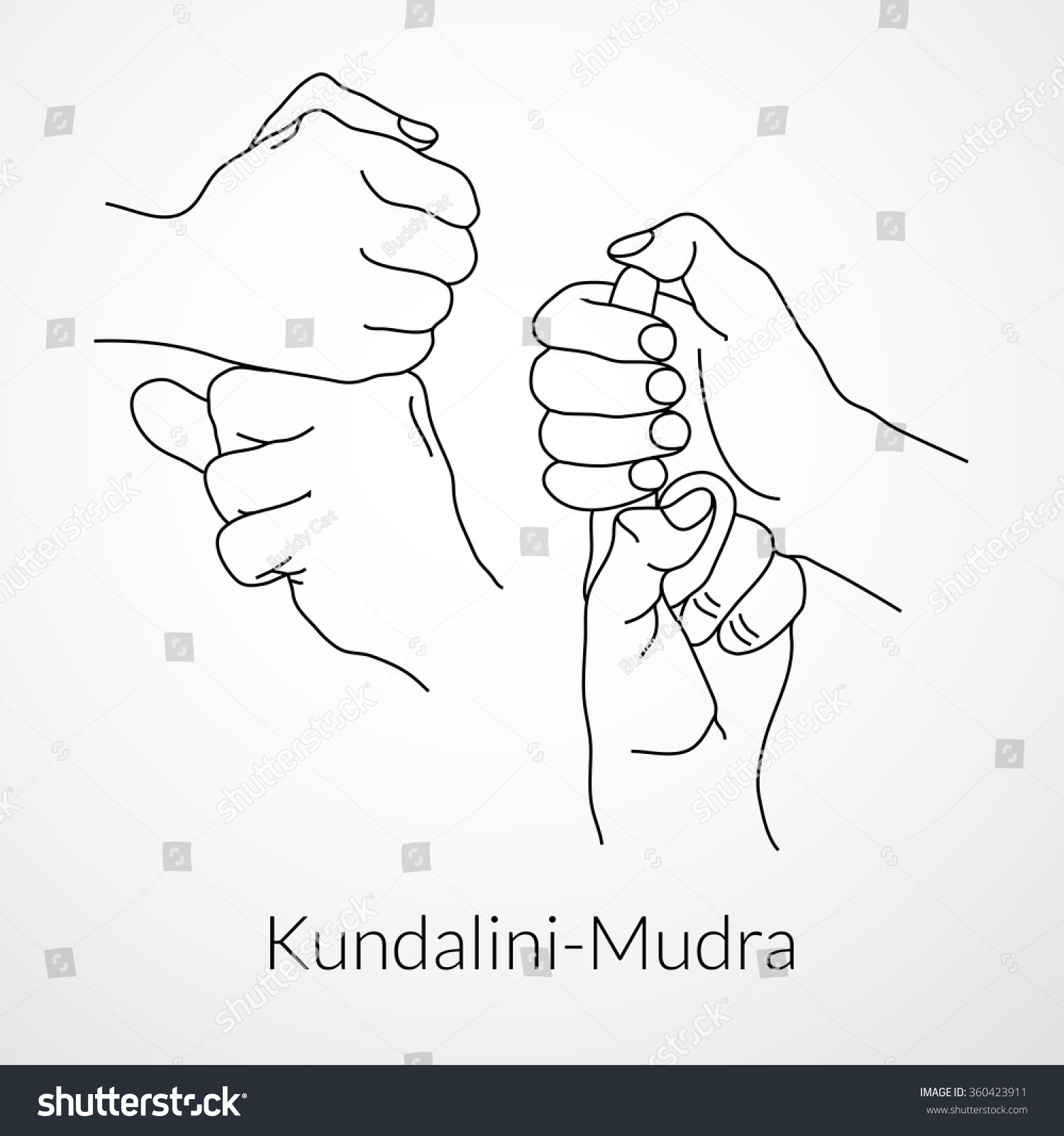 Hand Yoga Mudra Kundalinimudra Vector Illustration Stock Vector