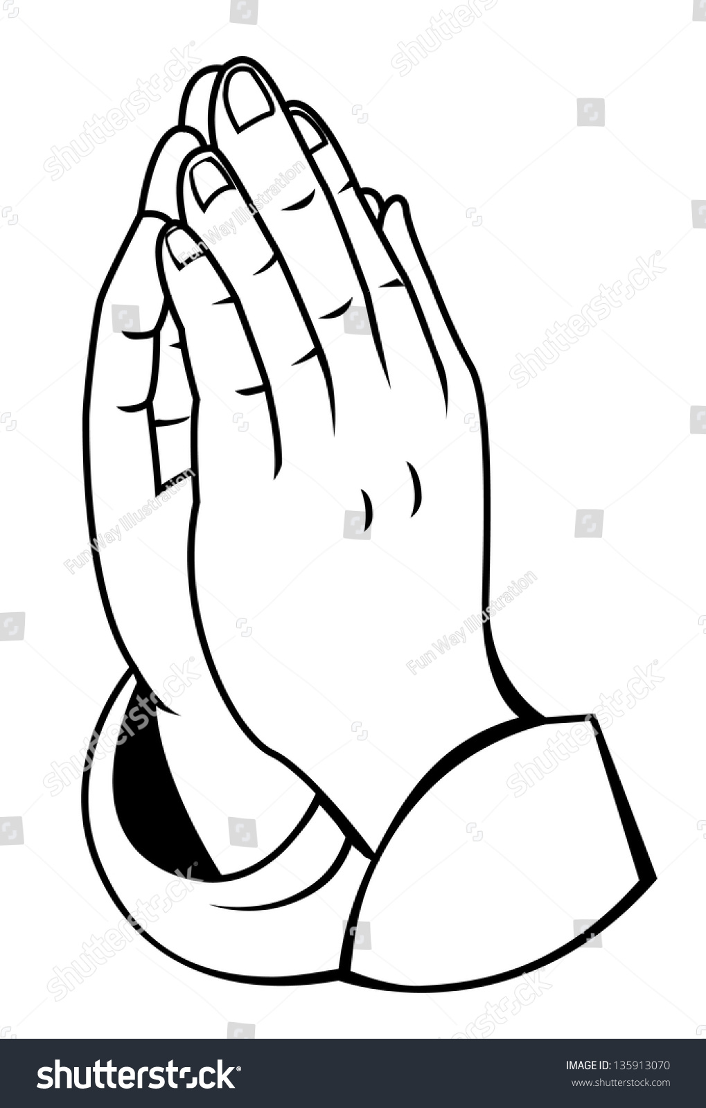 Hand Prayer Stock Vector 135913070 - Shutterstock