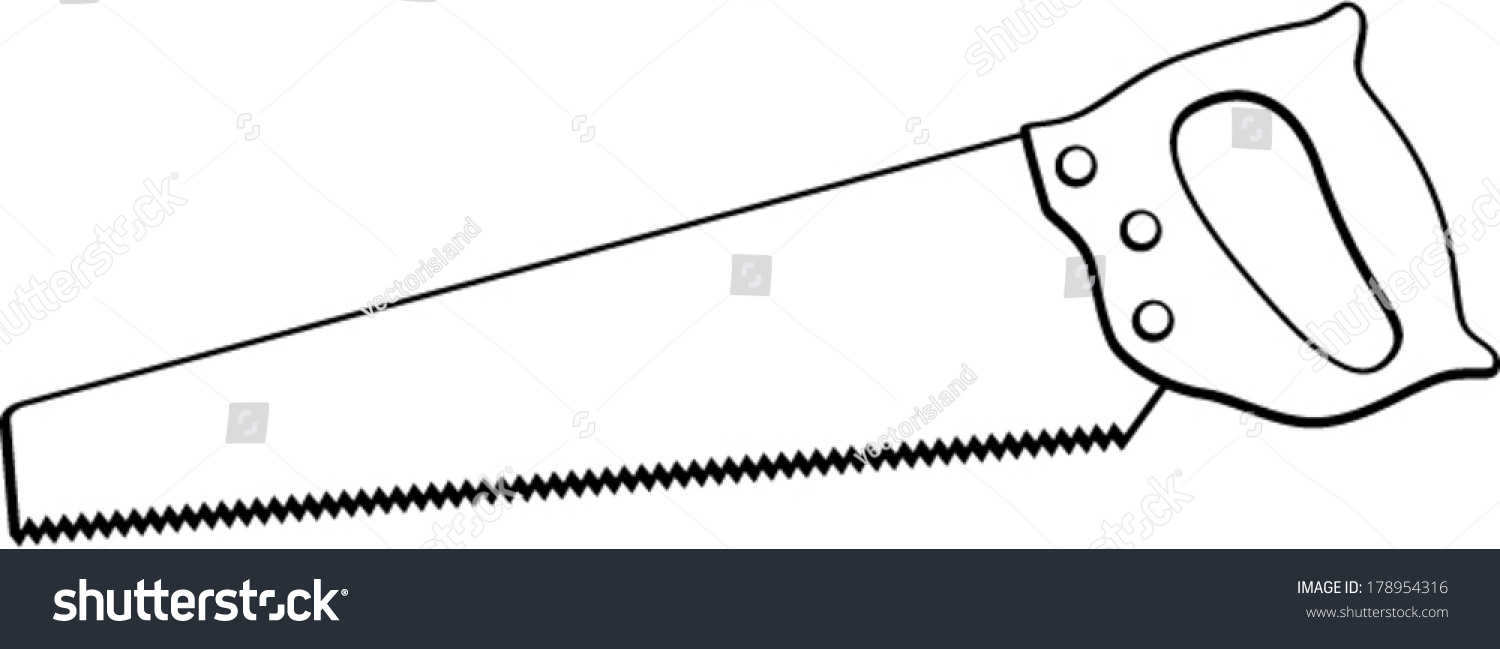 Hand Saw Stock Vector 178954316 - Shutterstock